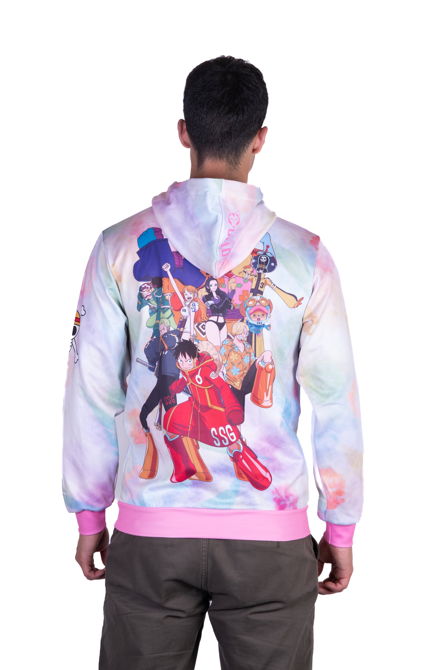 Felpa - One piece egghead luffy and the crew pink