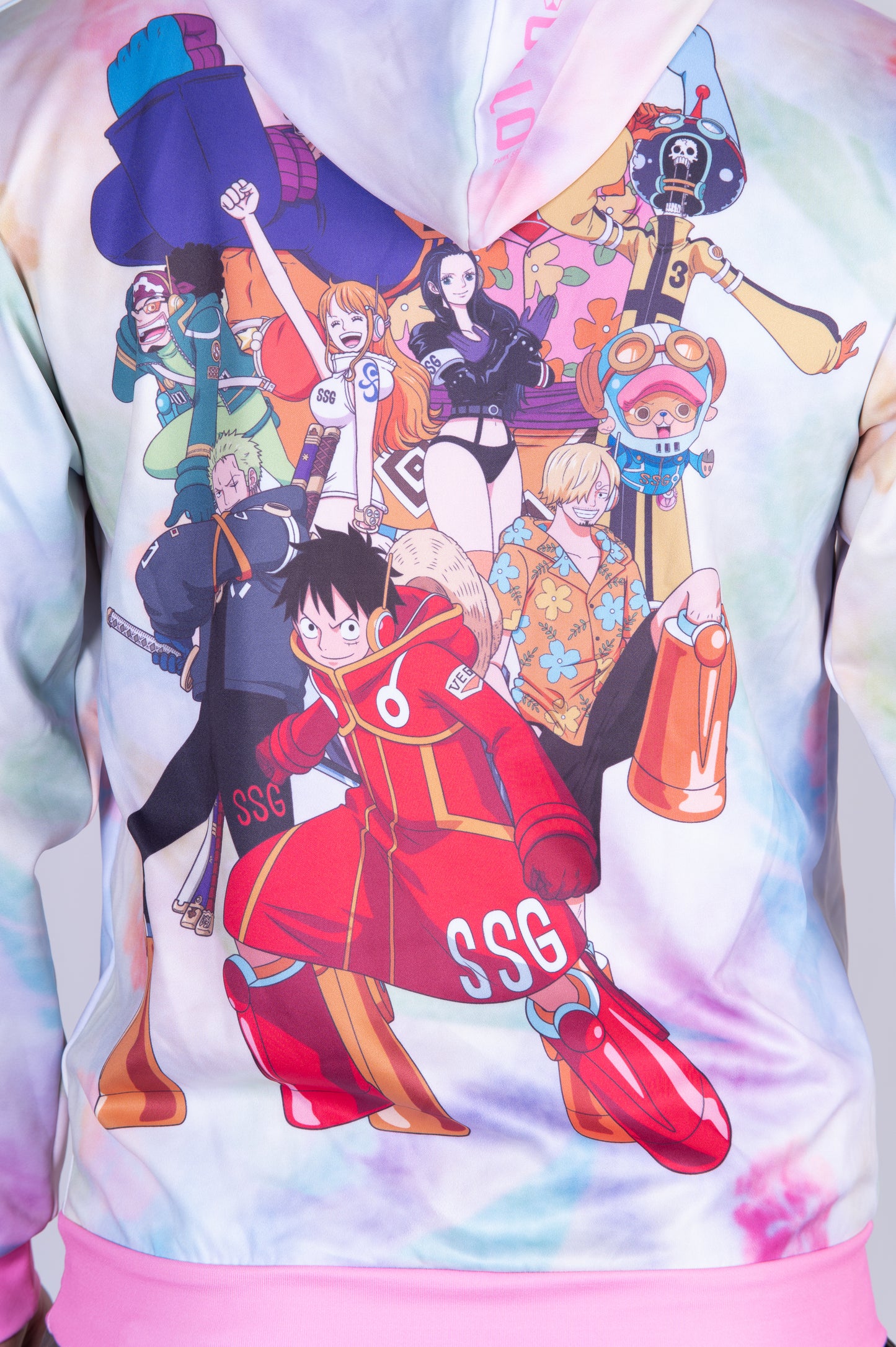 Felpa - One piece egghead luffy and the crew pink
