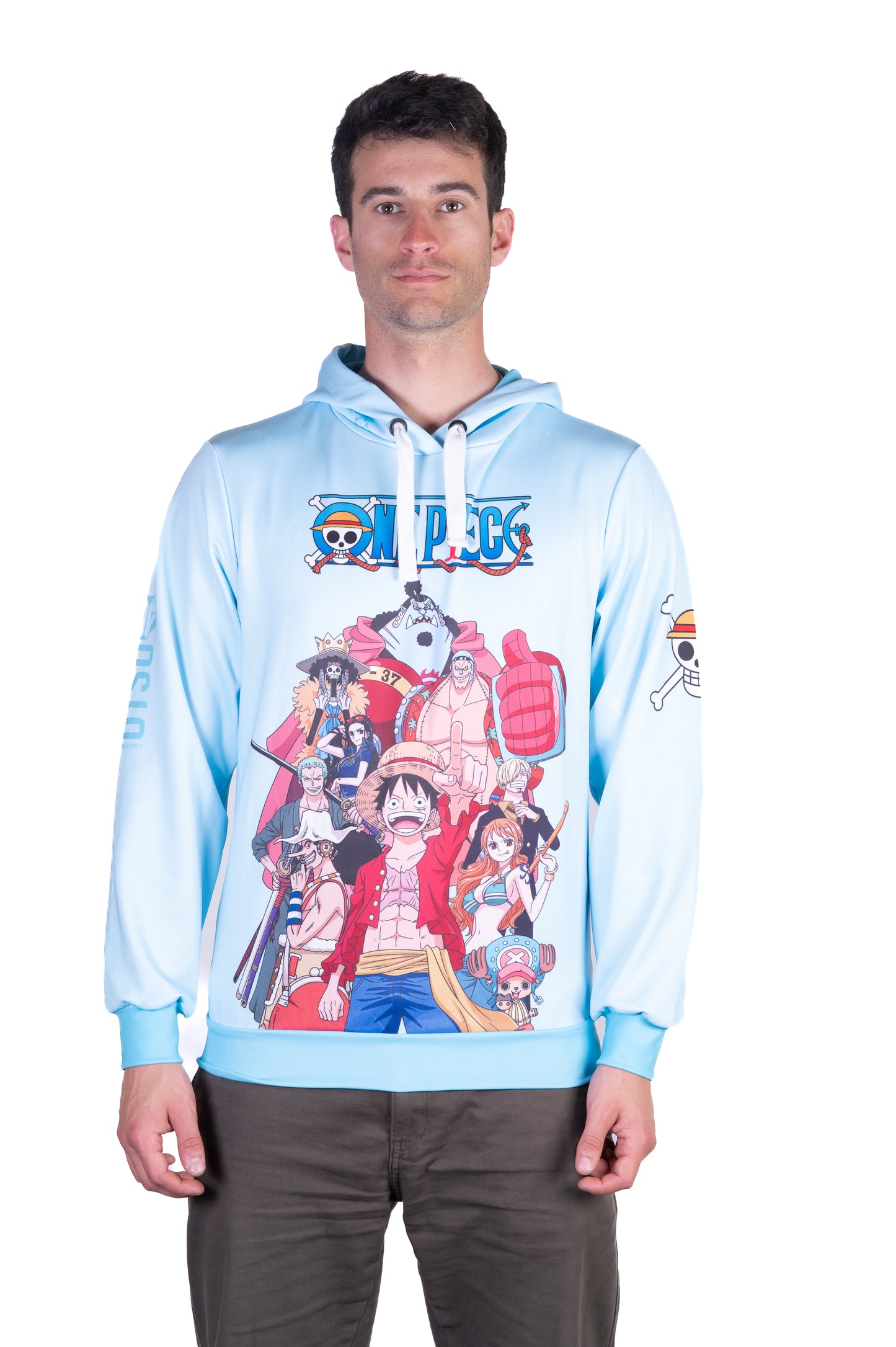 Sweatshirt - One piece fishman straw hat crew turquoise