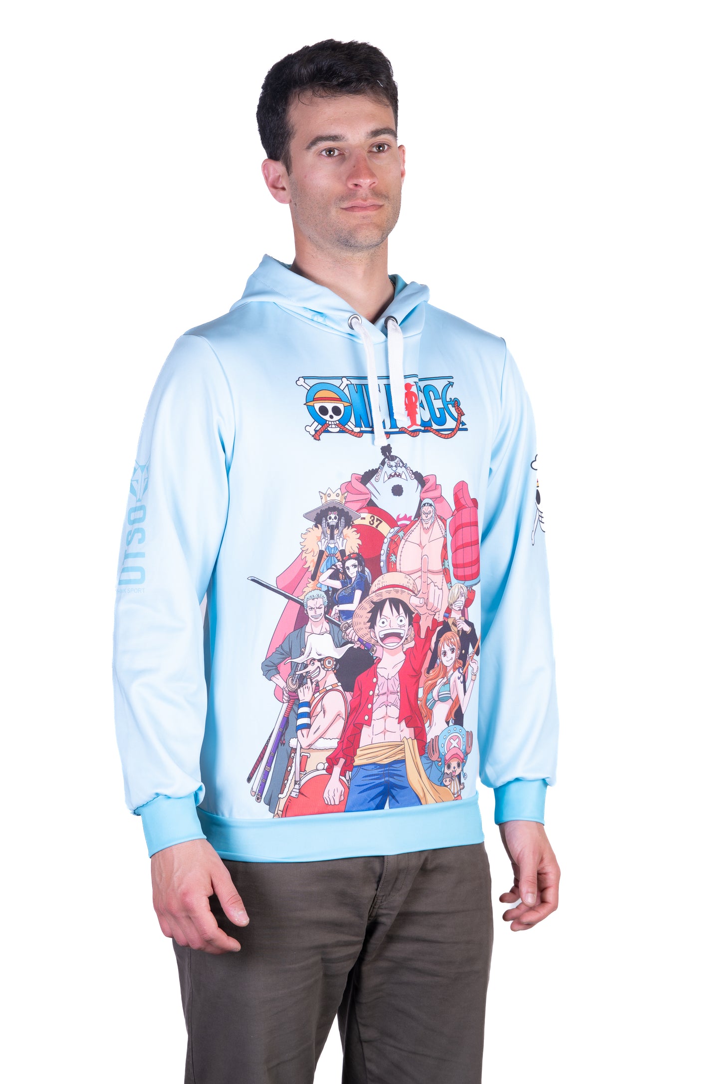 Sweatshirt - One piece fishman straw hat crew turquoise