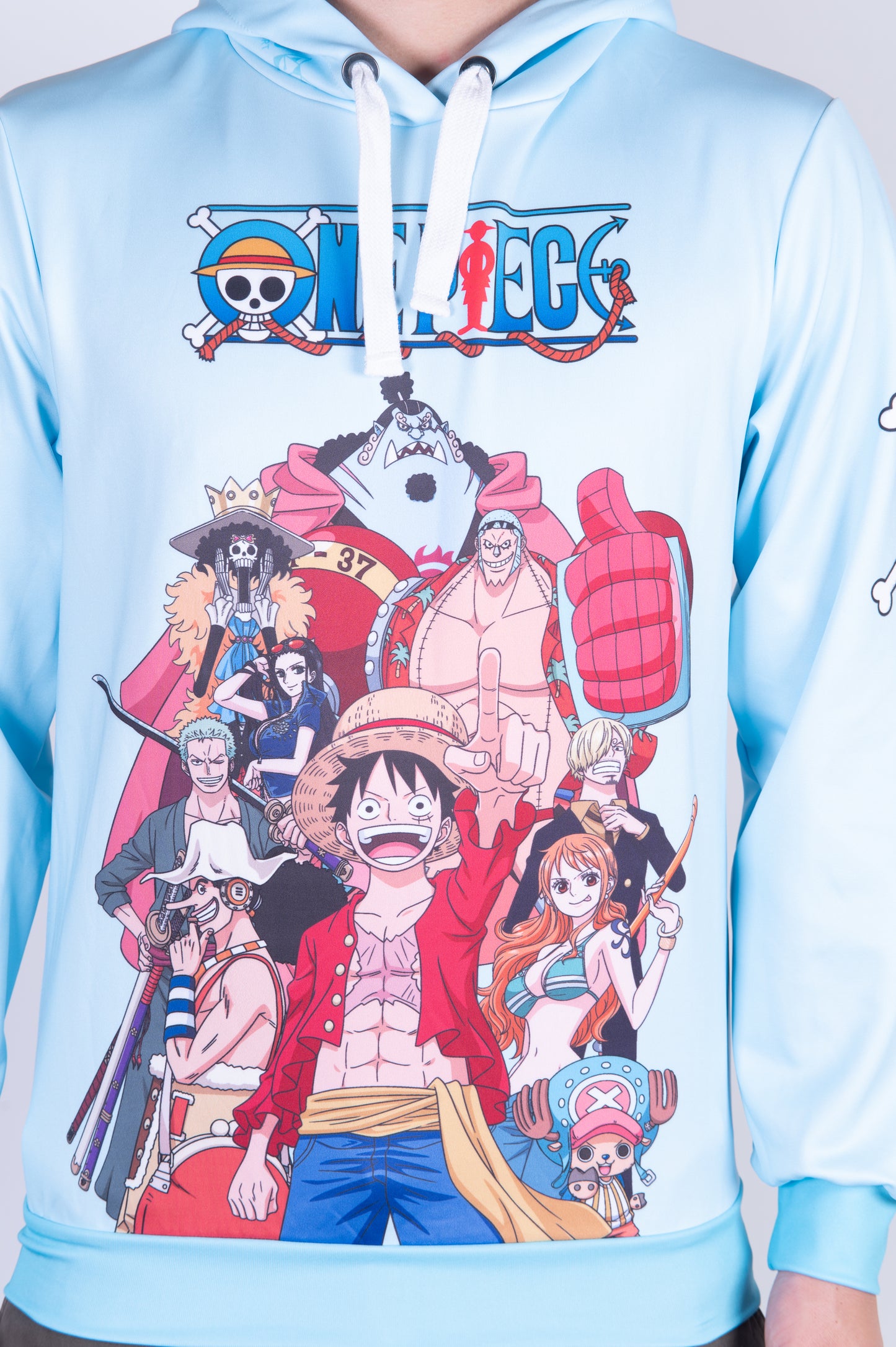 Sweatshirt - One piece fishman straw hat crew turquoise