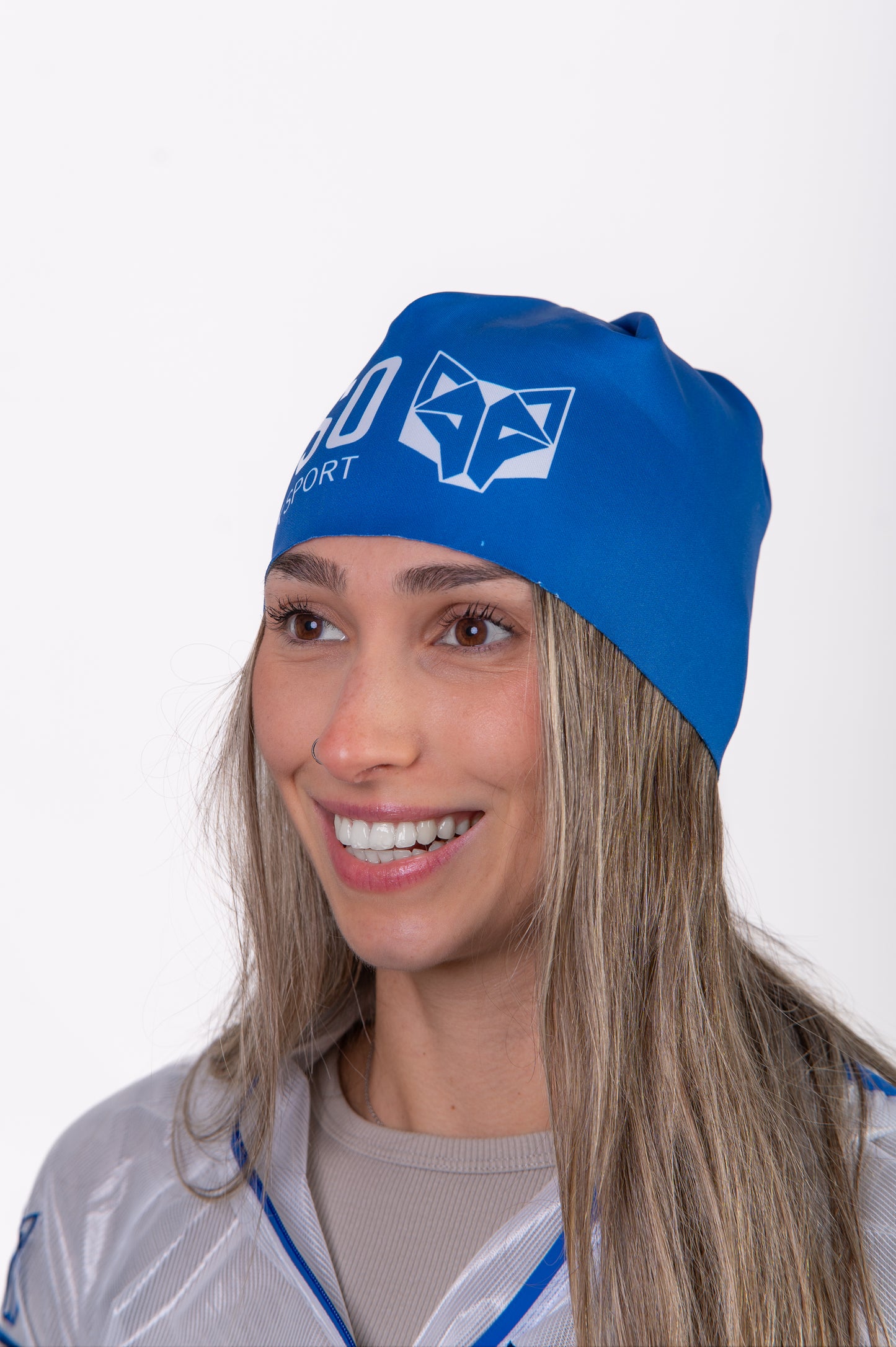 Bonnet - Electric Blue & White