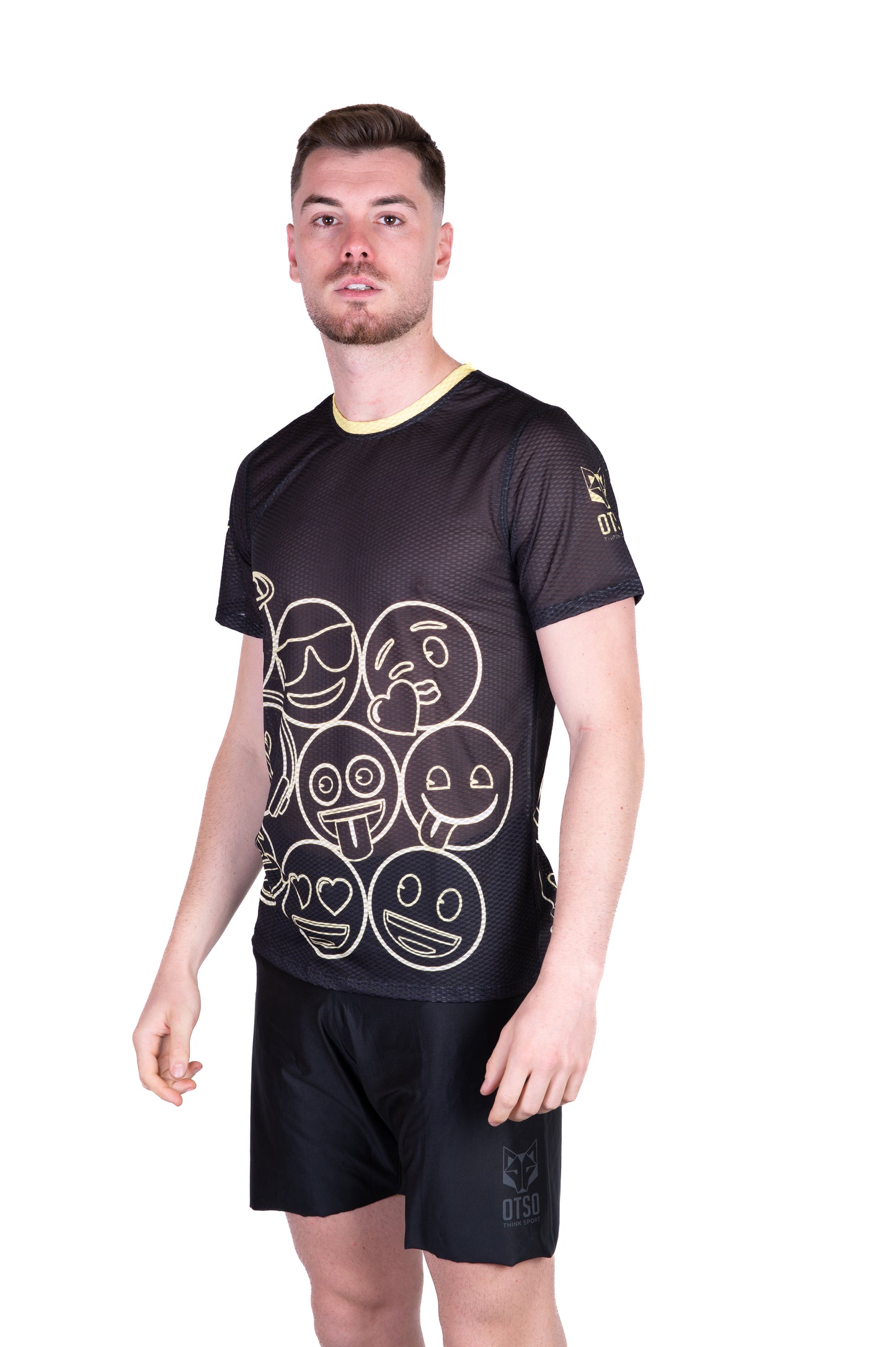 Camiseta manga curta masculina - Emoji Neon Faces