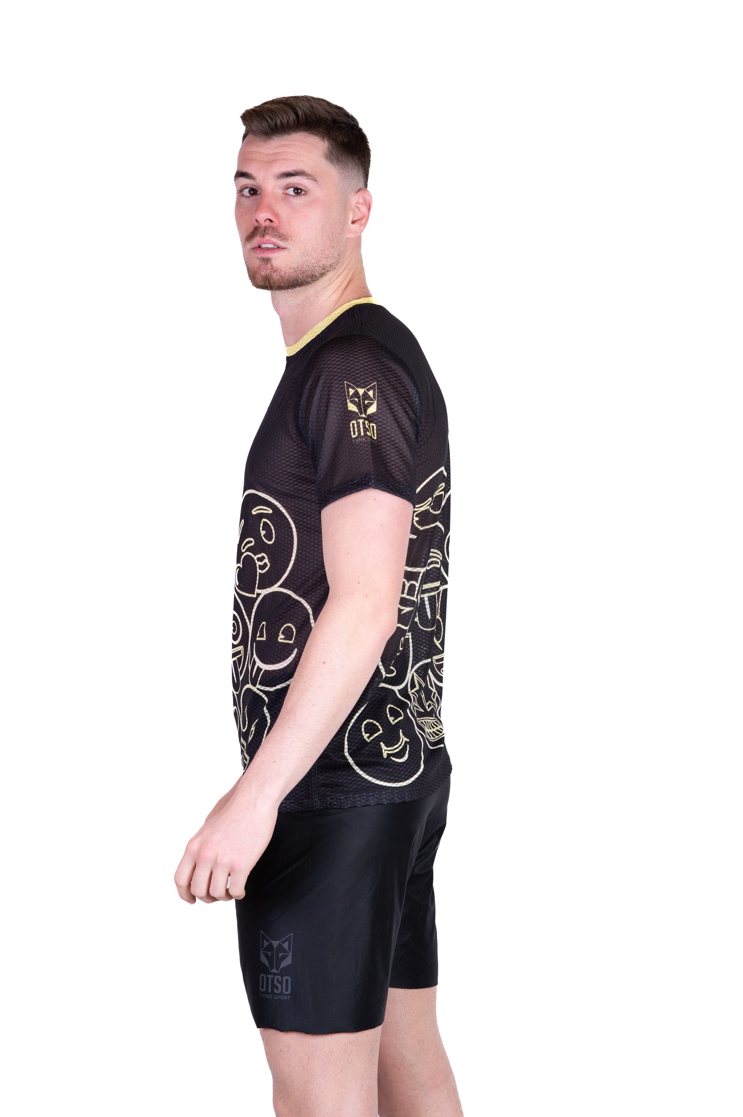 Camiseta manga curta masculina - Emoji Neon Faces