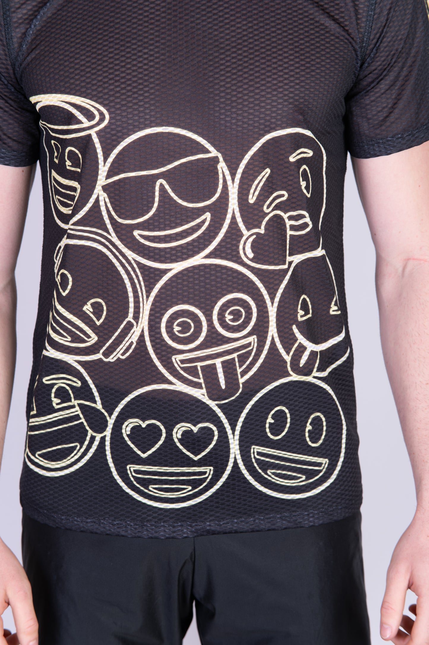 Camiseta manga curta masculina - Emoji Neon Faces