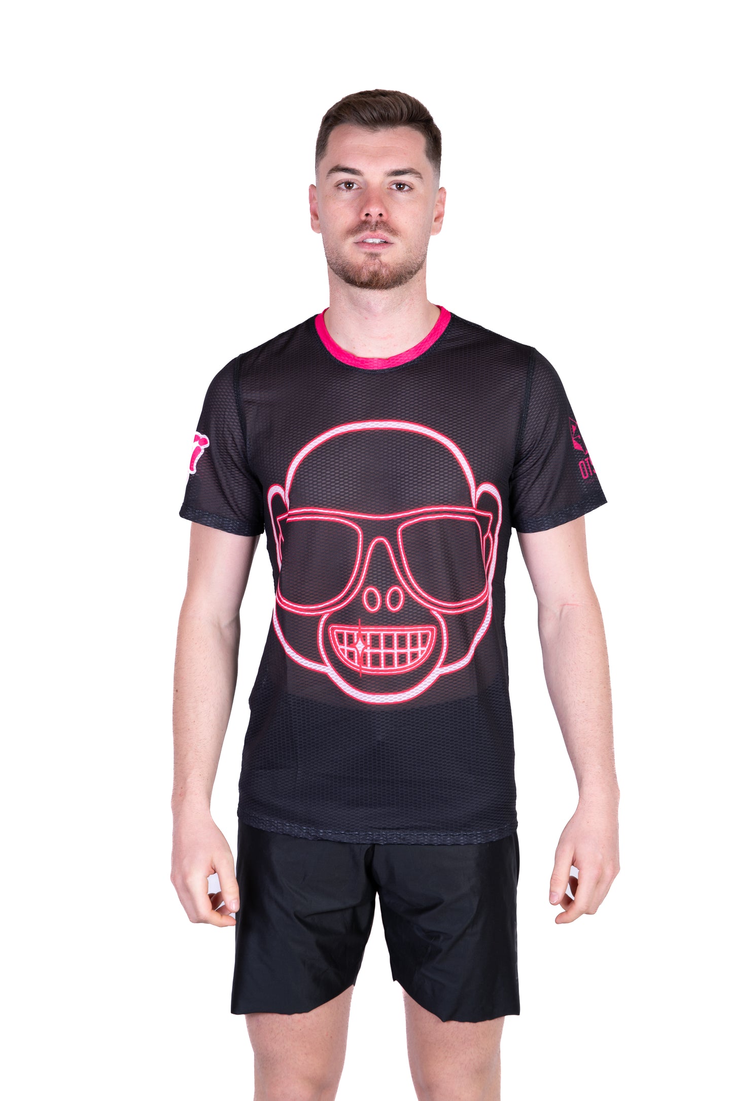 Short Sleeve T-Shirt for Men - Emoji Monkey Neon