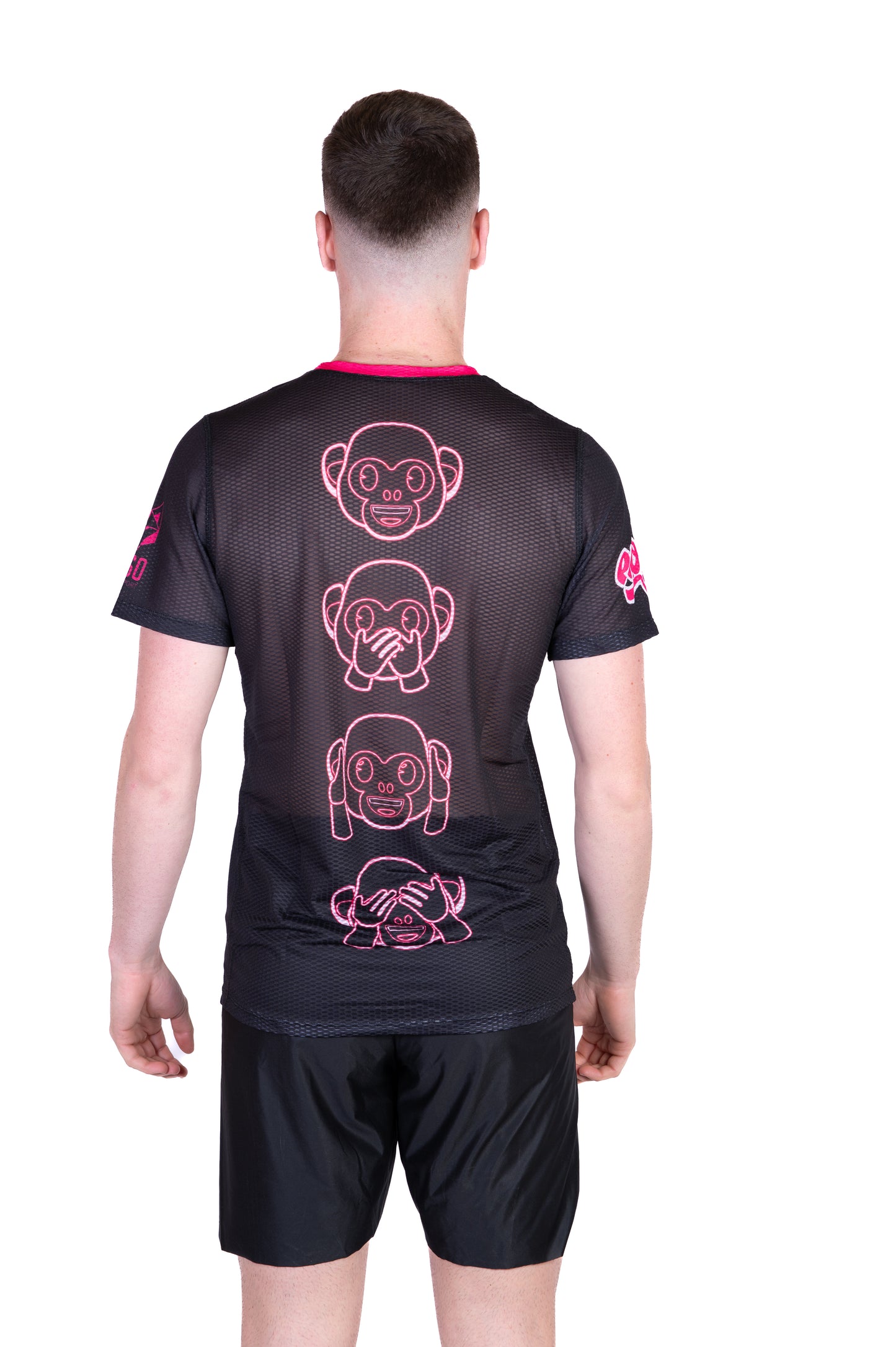 Short Sleeve T-Shirt for Men - Emoji Monkey Neon
