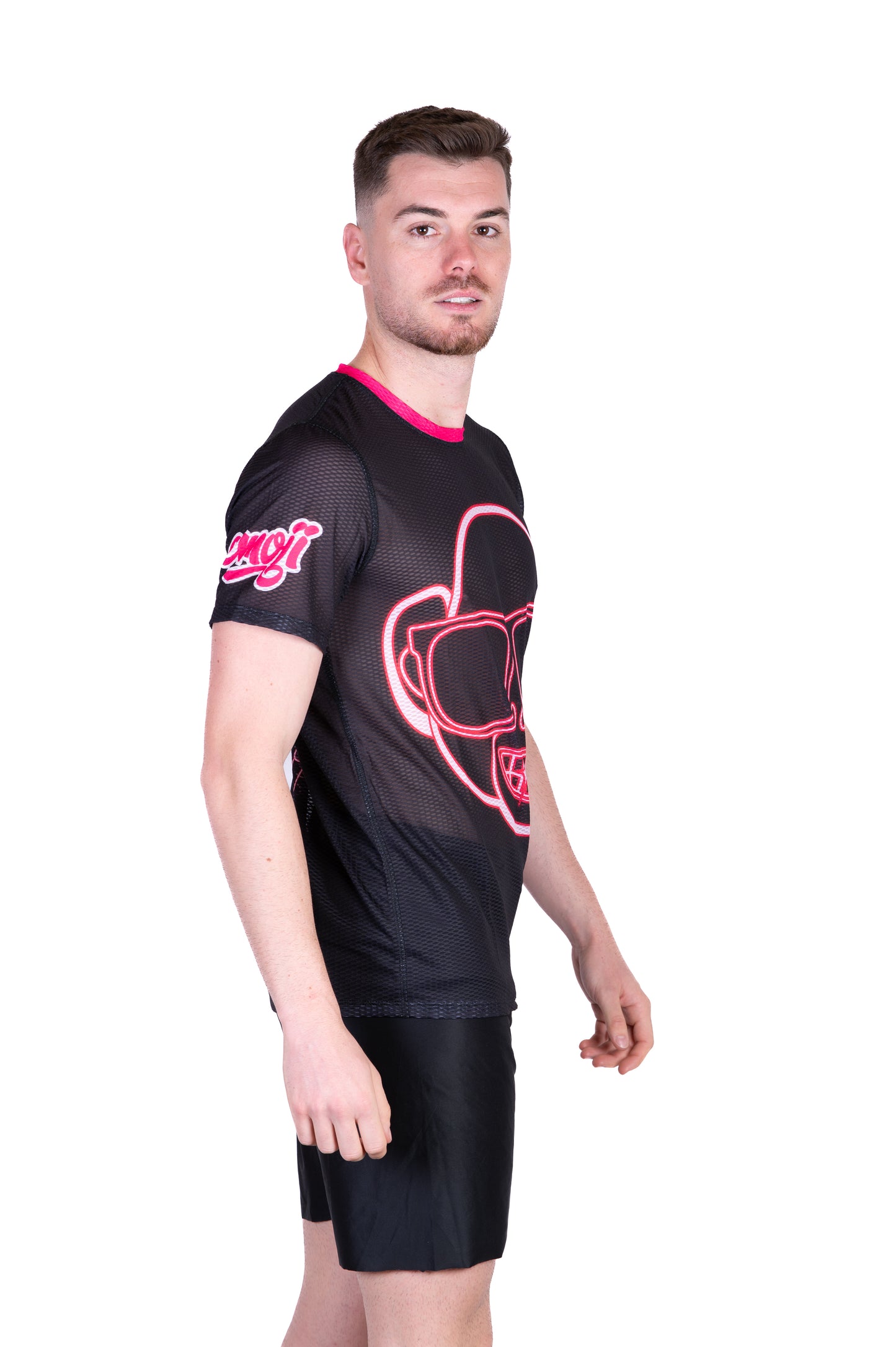 Short Sleeve T-Shirt for Men - Emoji Monkey Neon