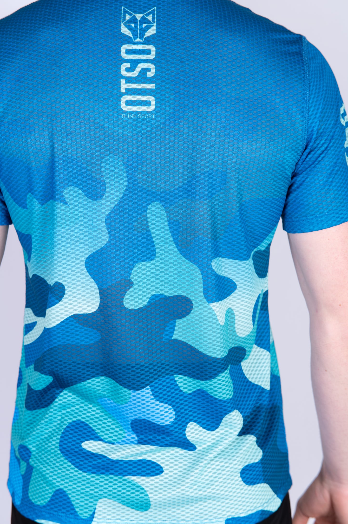 Camiseta de manga curta homem - Azul Camuflado