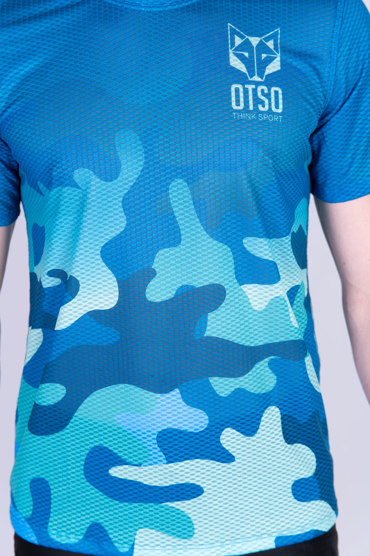 Camiseta de manga curta homem - Azul Camuflado