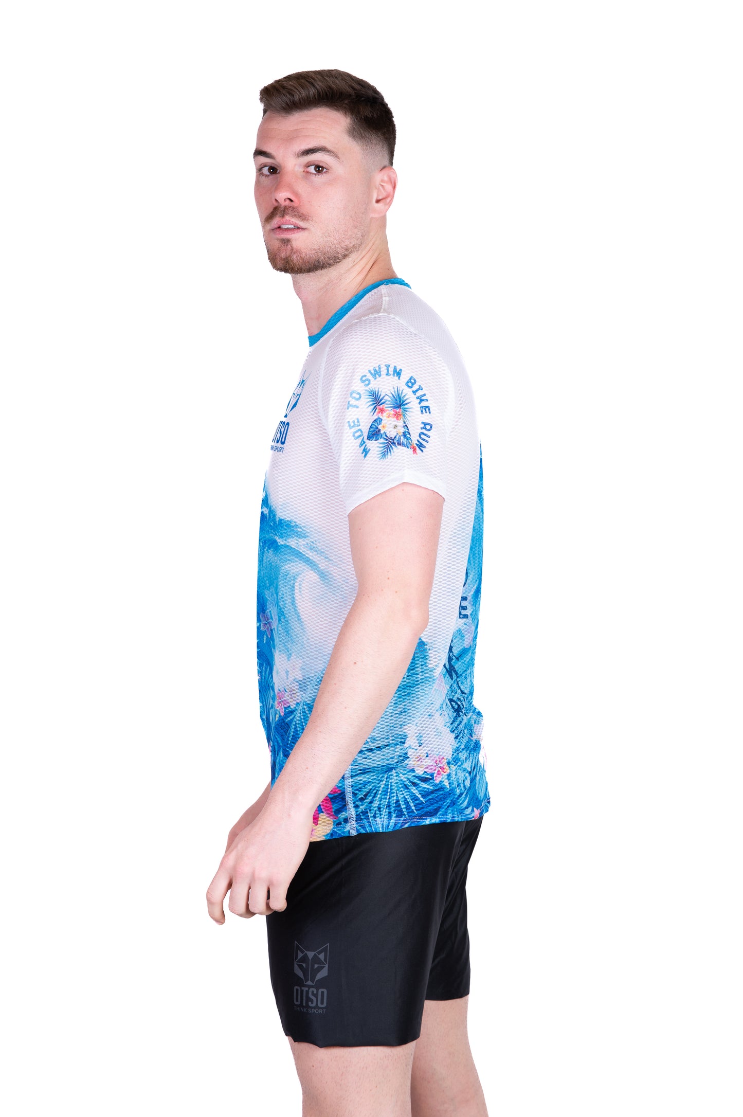 Short sleeve t-shirt for men - Swim Bike Run Wave
