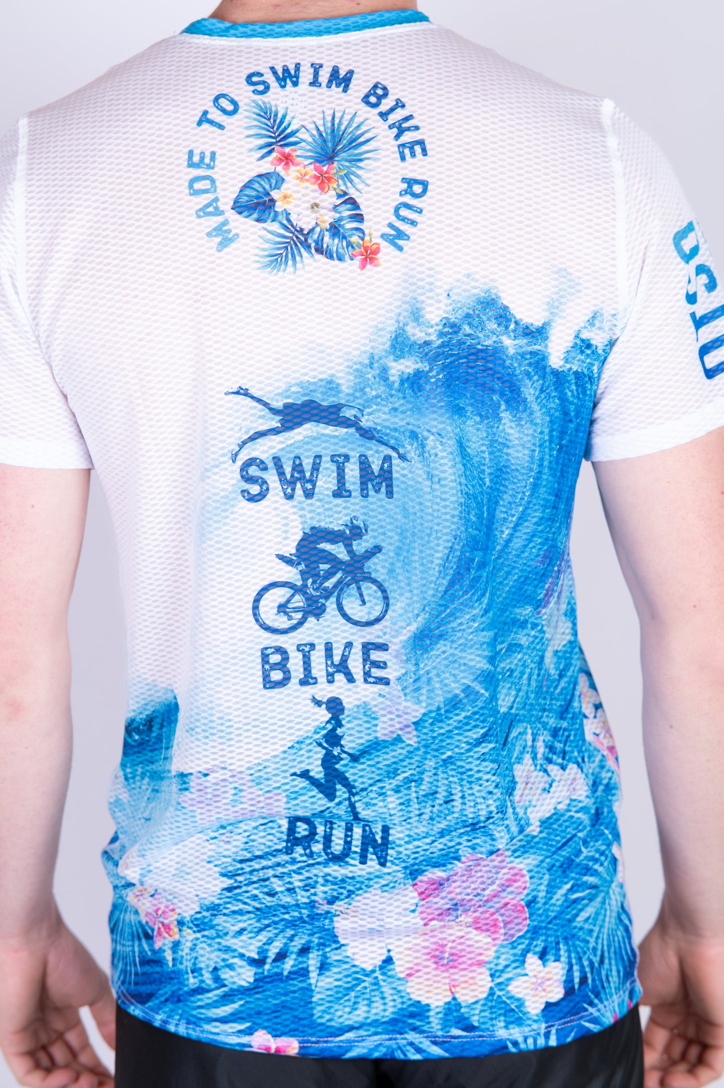 Short sleeve t-shirt for men - Swim Bike Run Wave