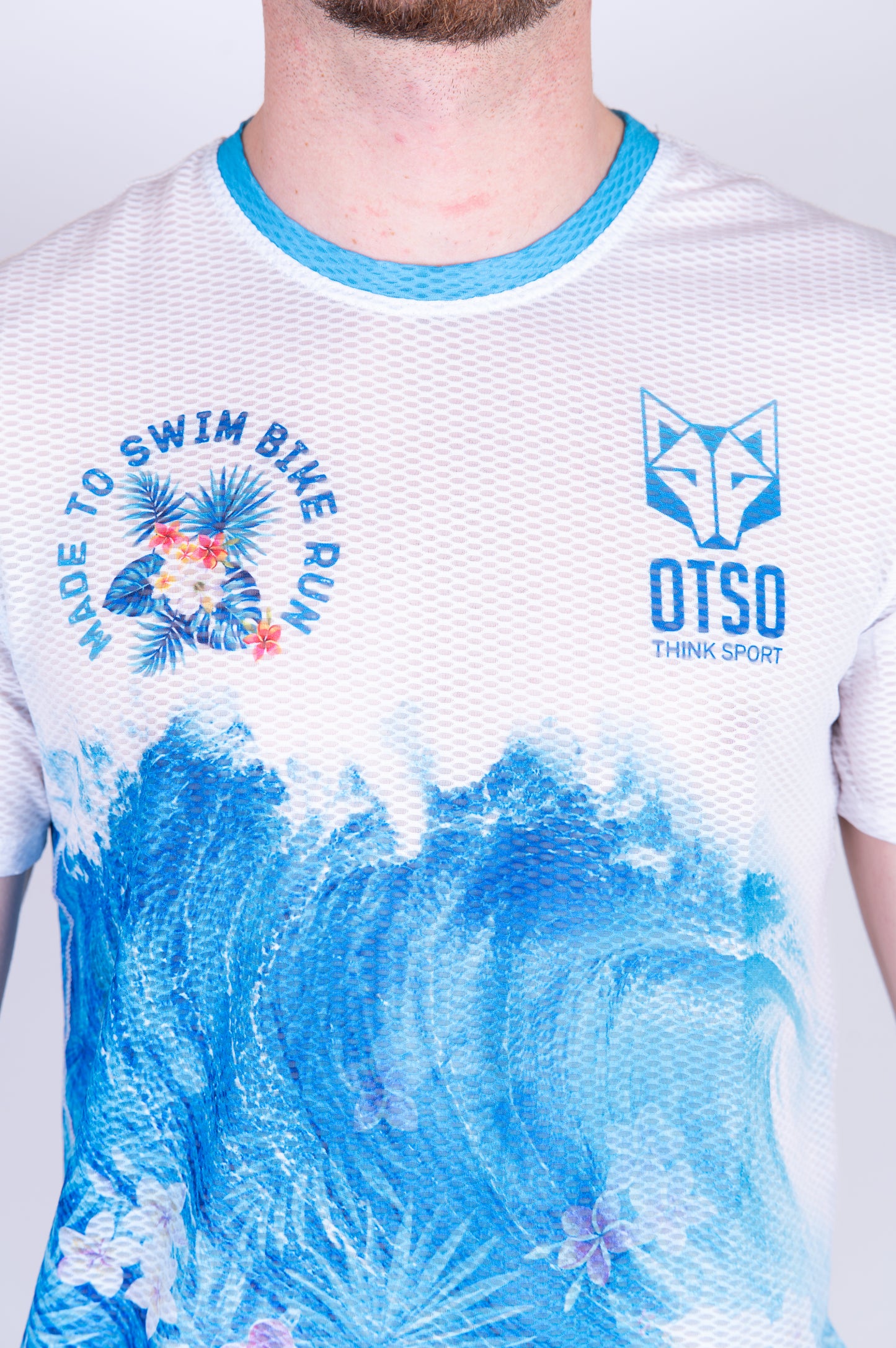 Short sleeve t-shirt for men - Swim Bike Run Wave