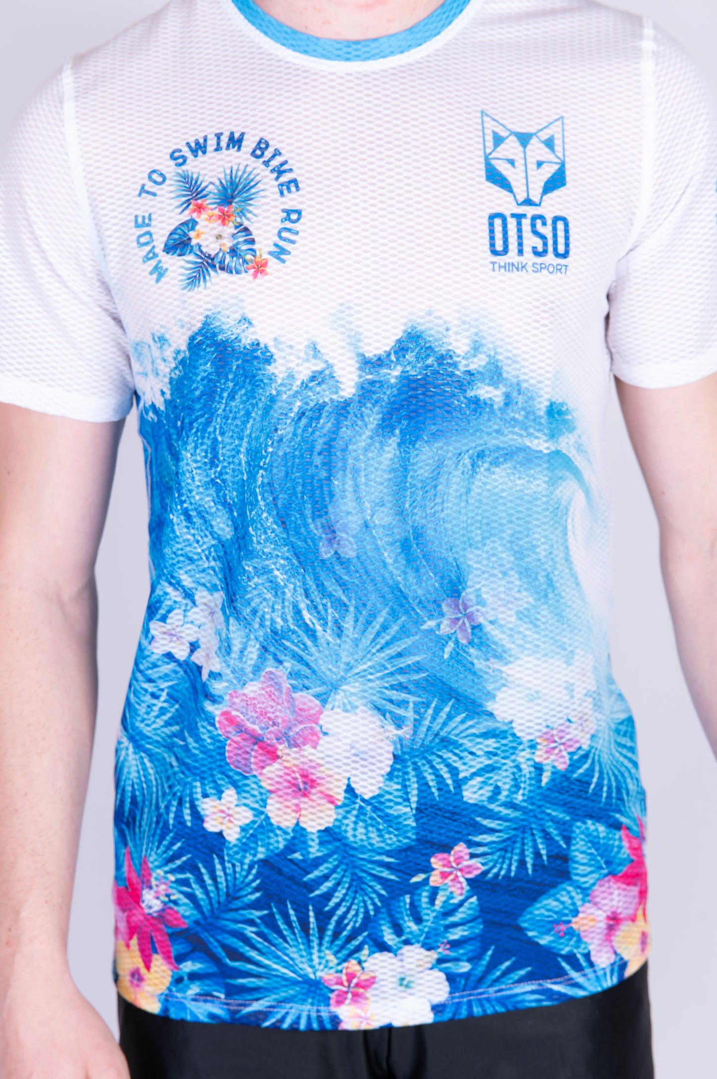 Short sleeve t-shirt for men - Swim Bike Run Wave