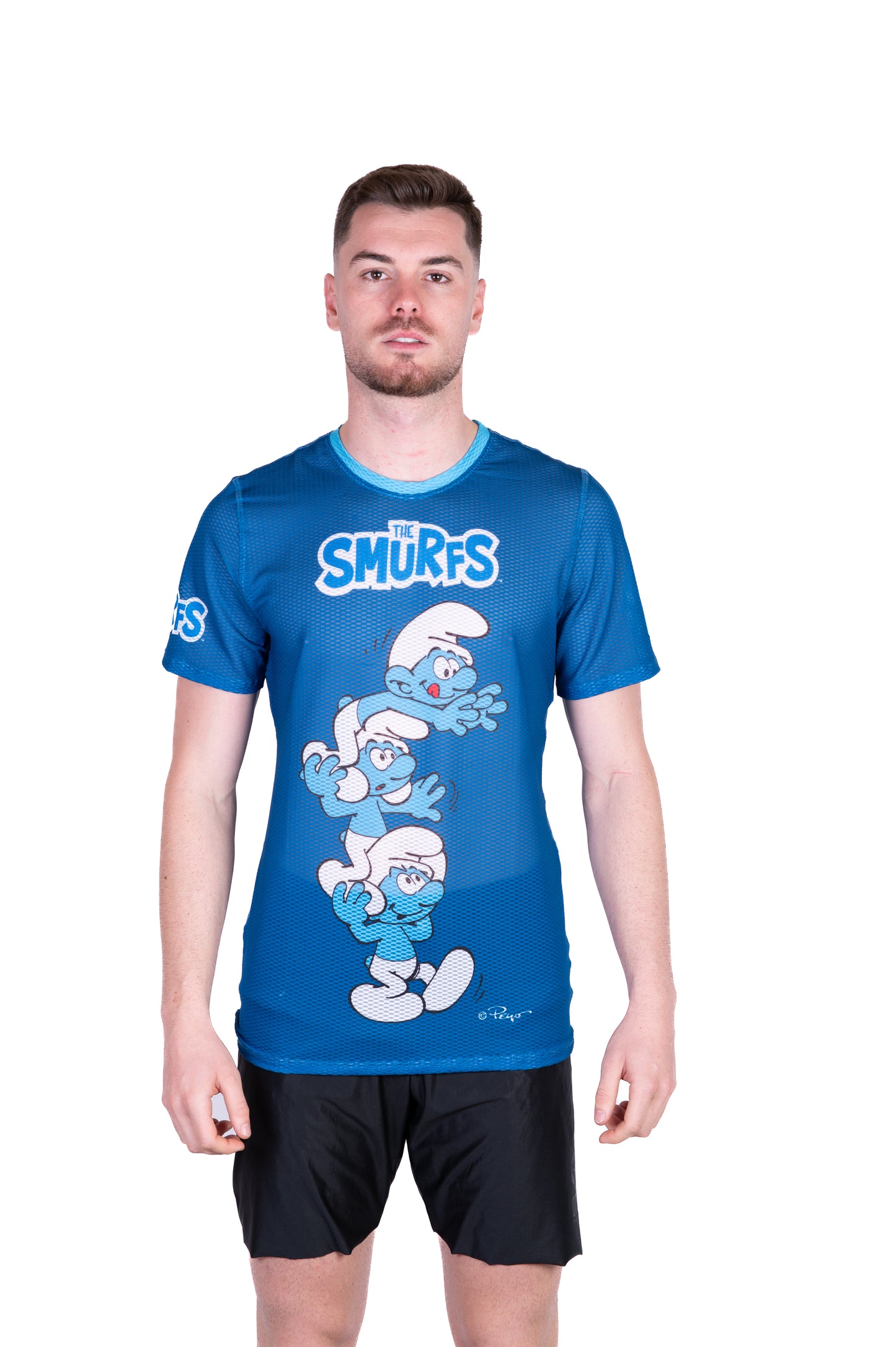 Short sleeve t-shirt for men - Smurf Tower