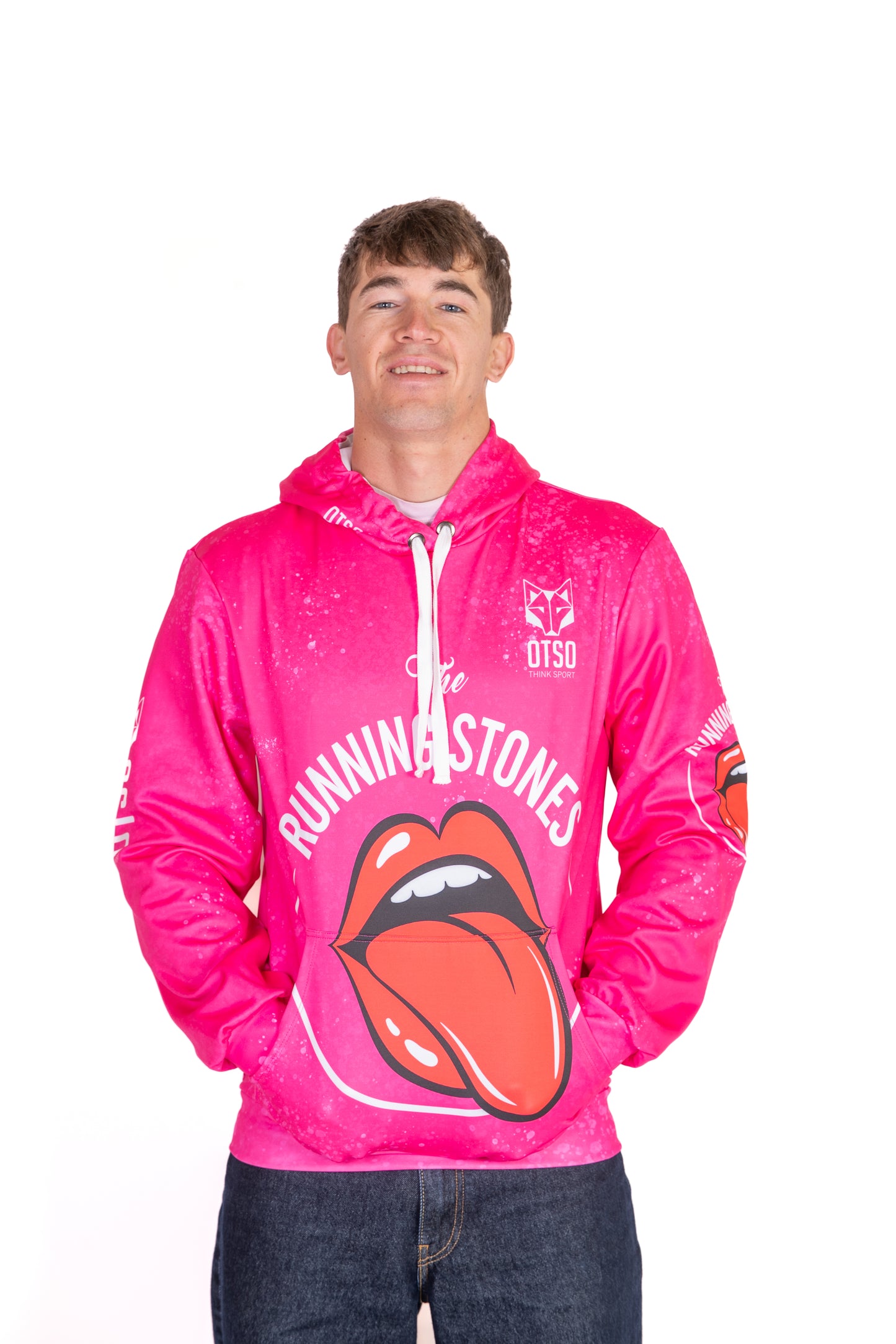 Sweat à capuche - Running Stones Pink