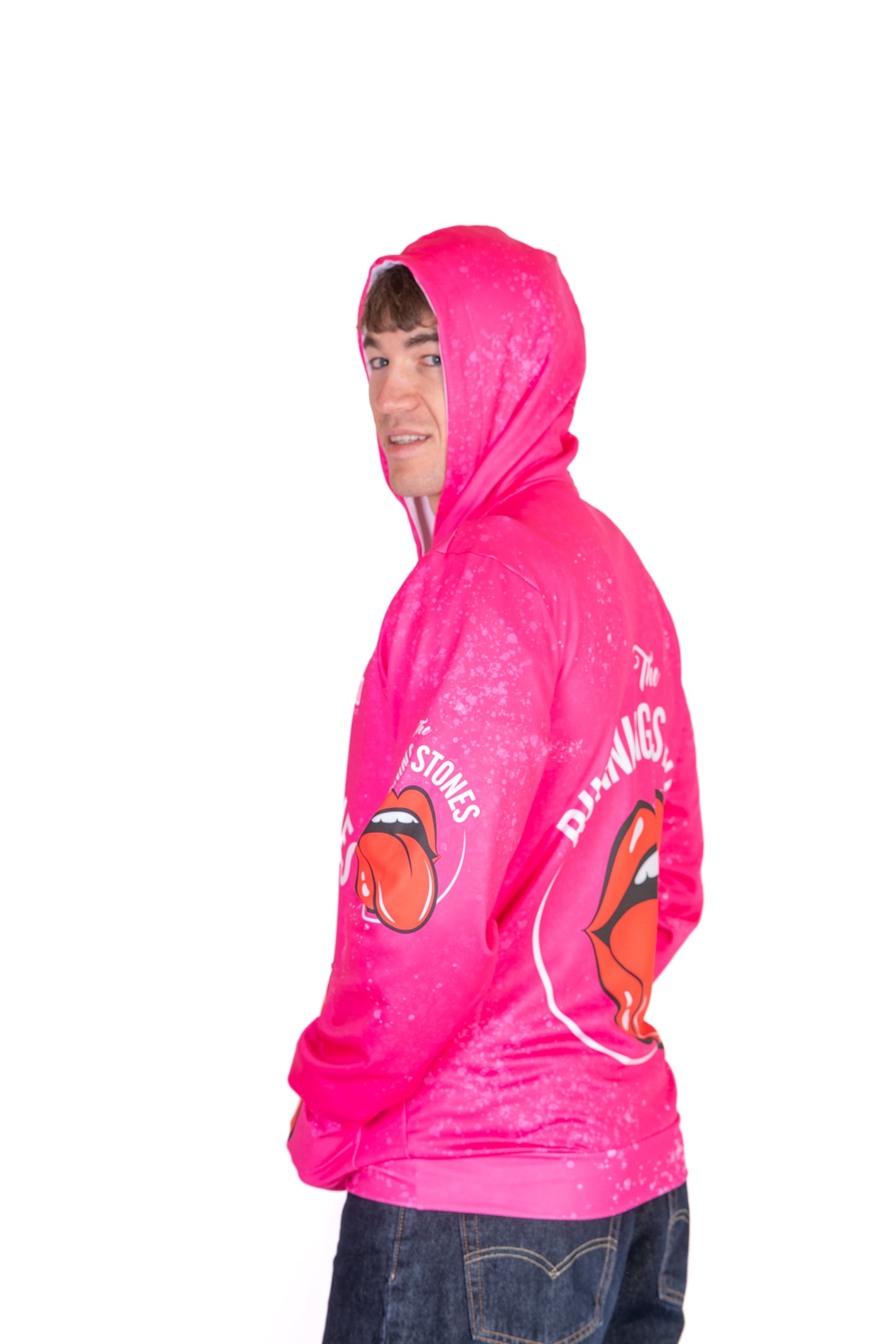 Sweat à capuche - Running Stones Pink