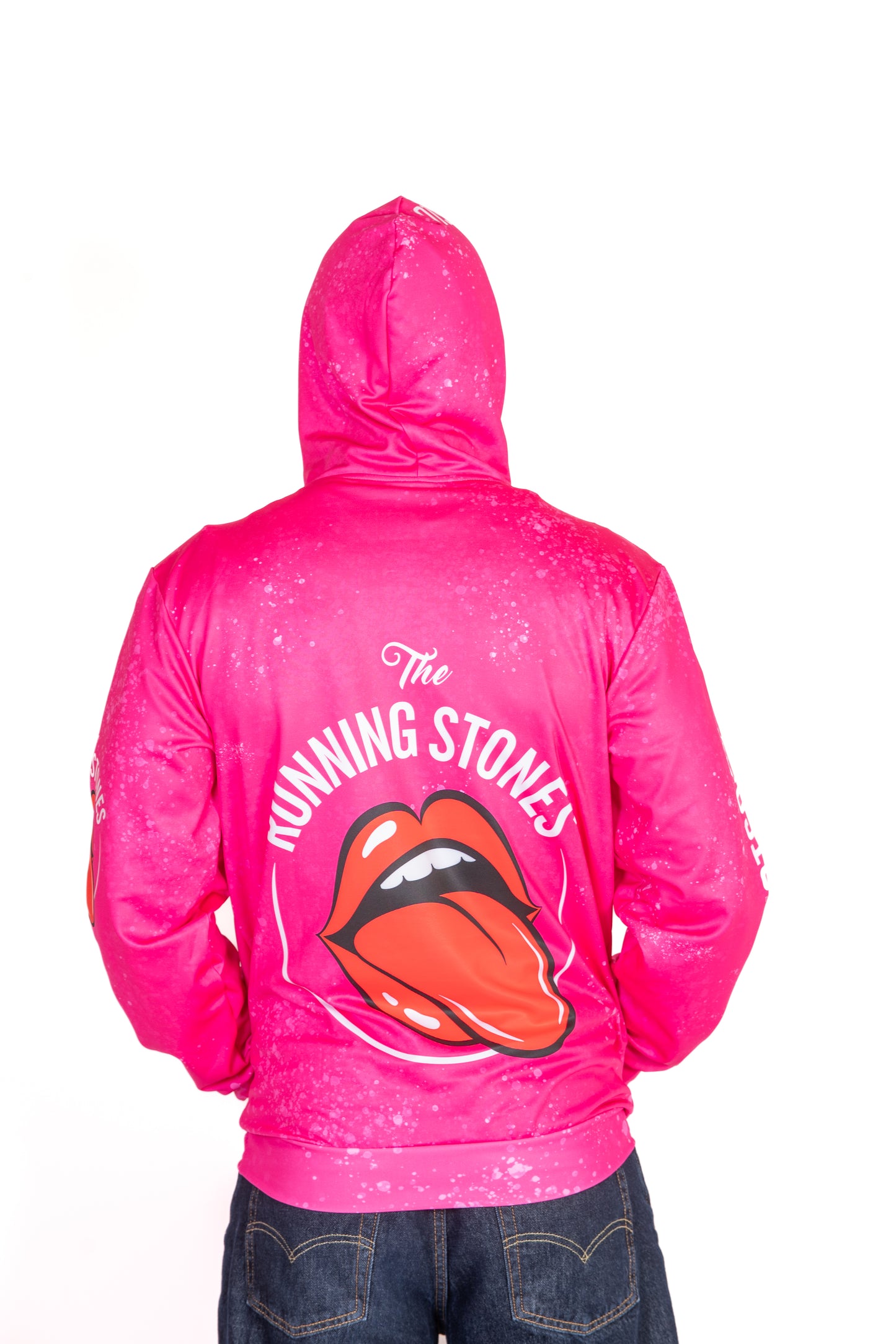 Sweat à capuche - Running Stones Pink
