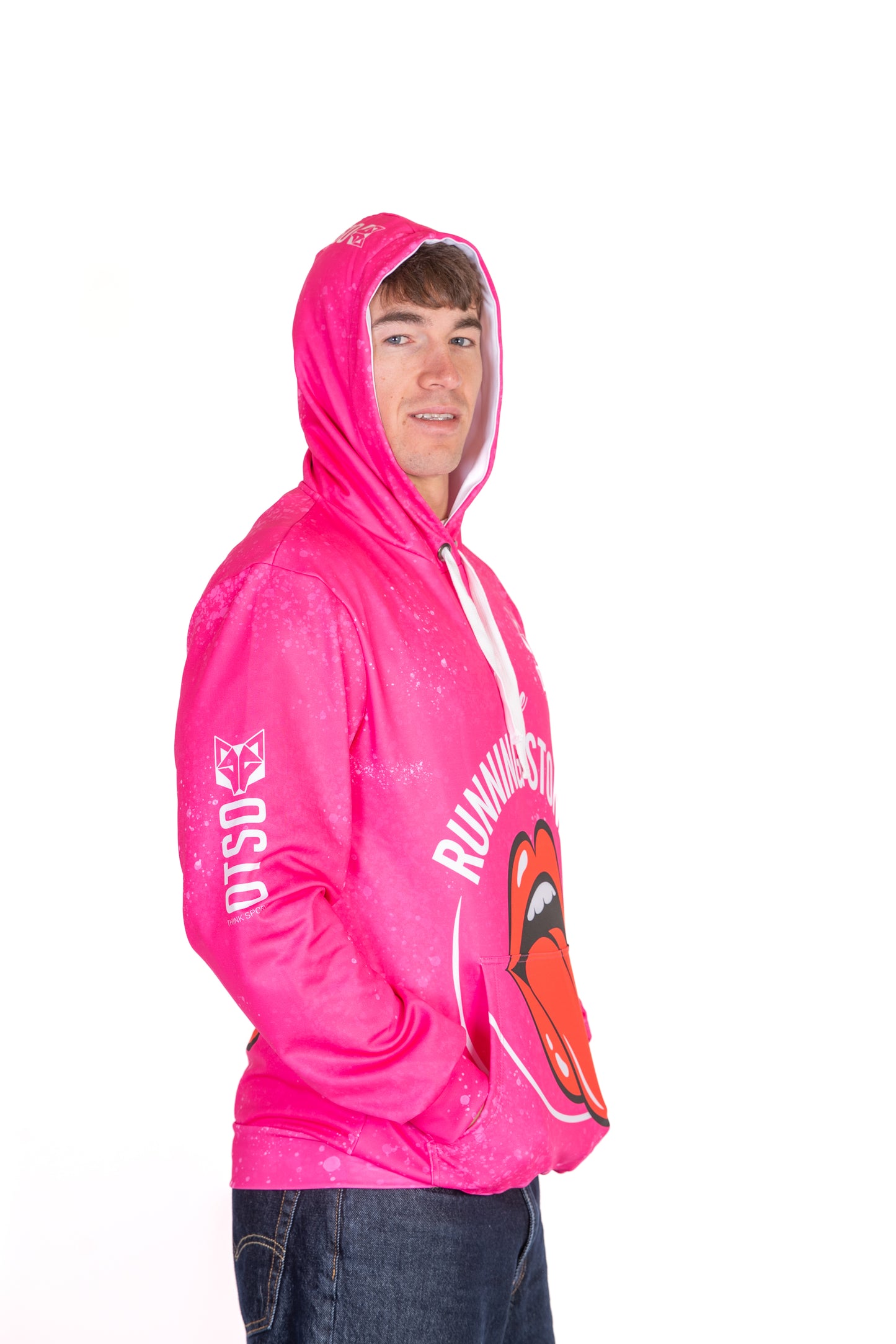 Sweat à capuche - Running Stones Pink