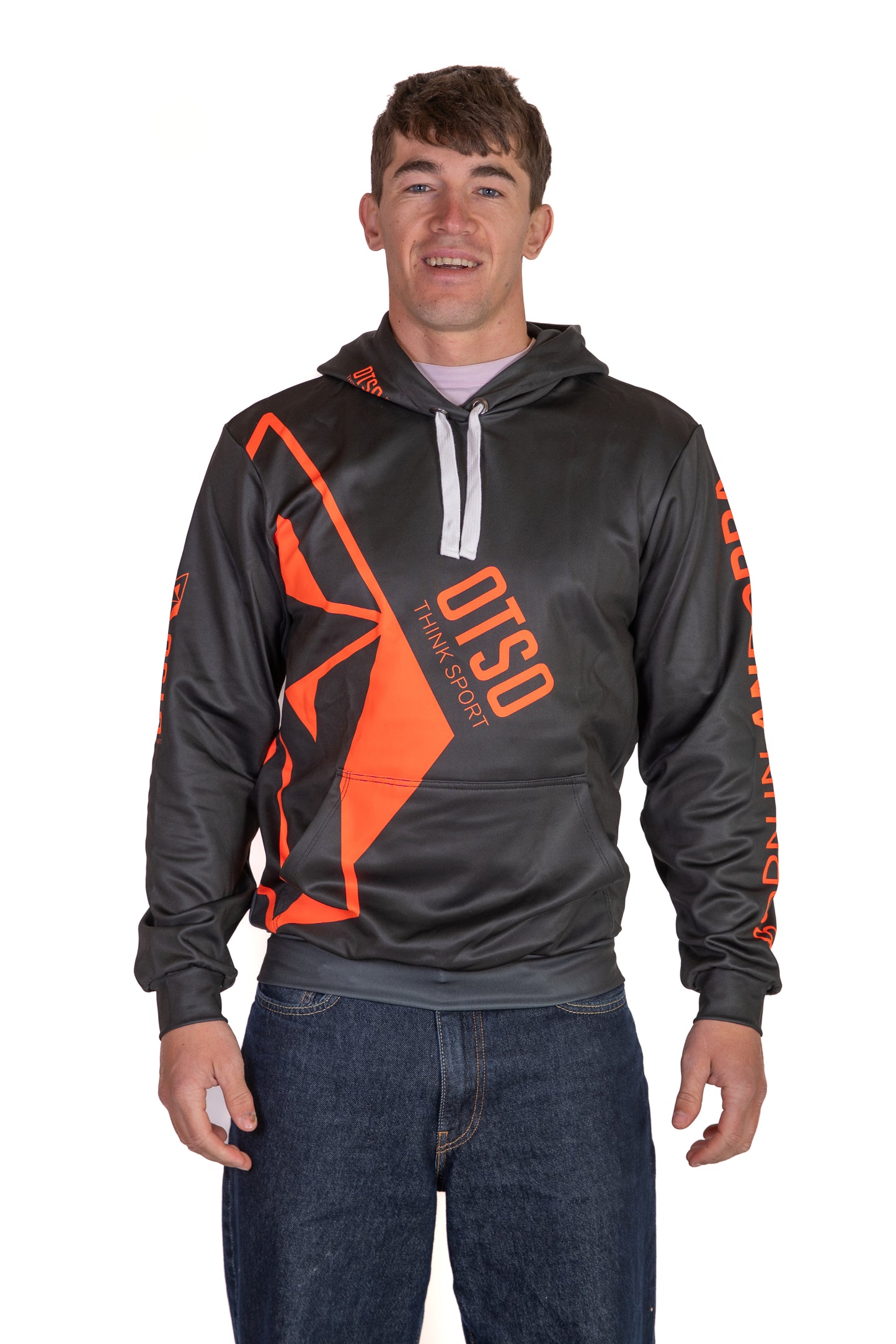 Hoodie - Black & Fluo Orange Otso