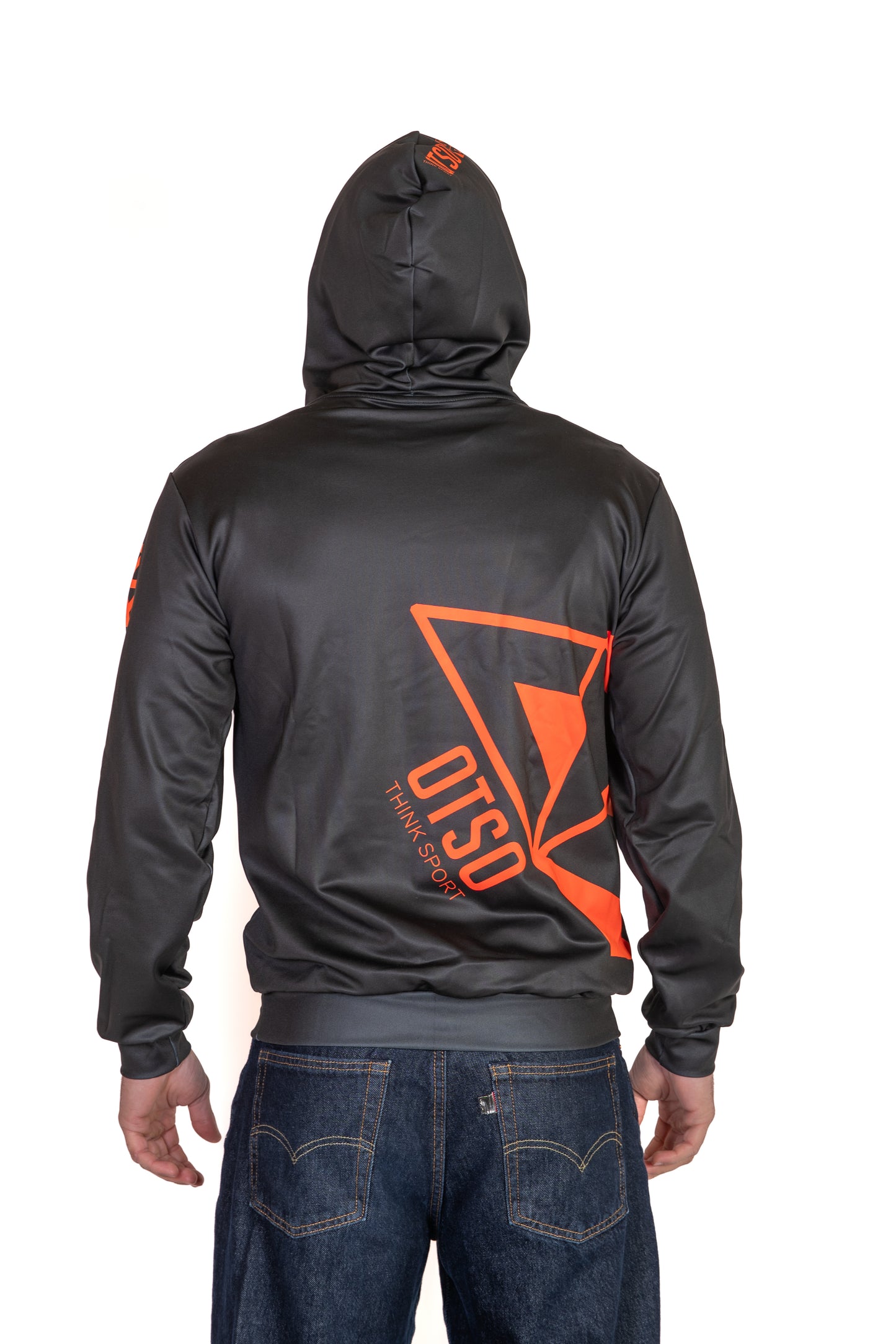 Hoodie - Black & Fluo Orange Otso