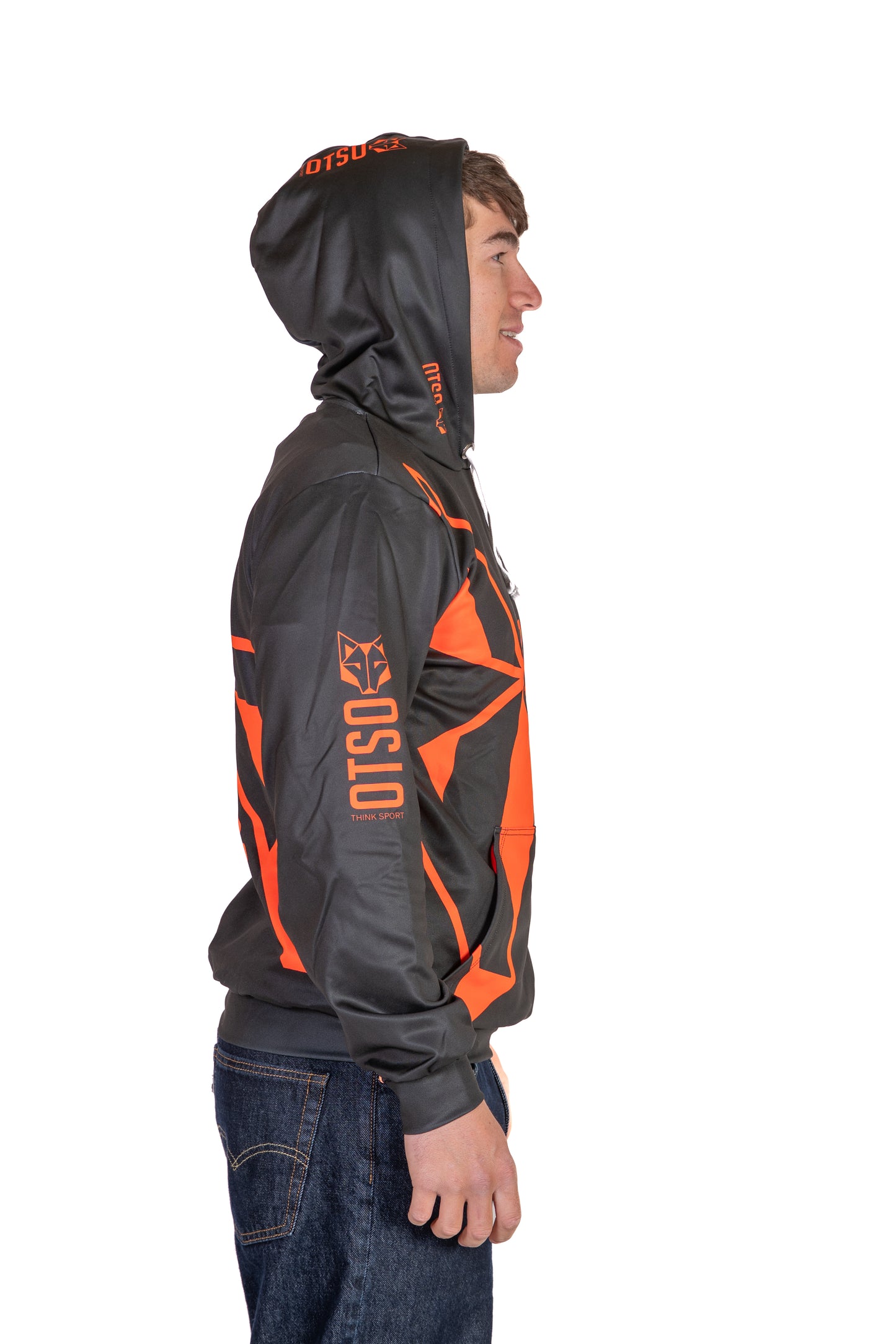 Hoodie - Black & Fluo Orange Otso