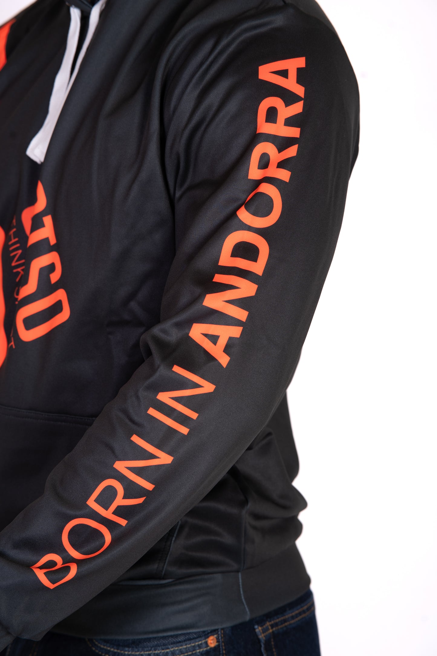 Hoodie - Black & Fluo Orange Otso
