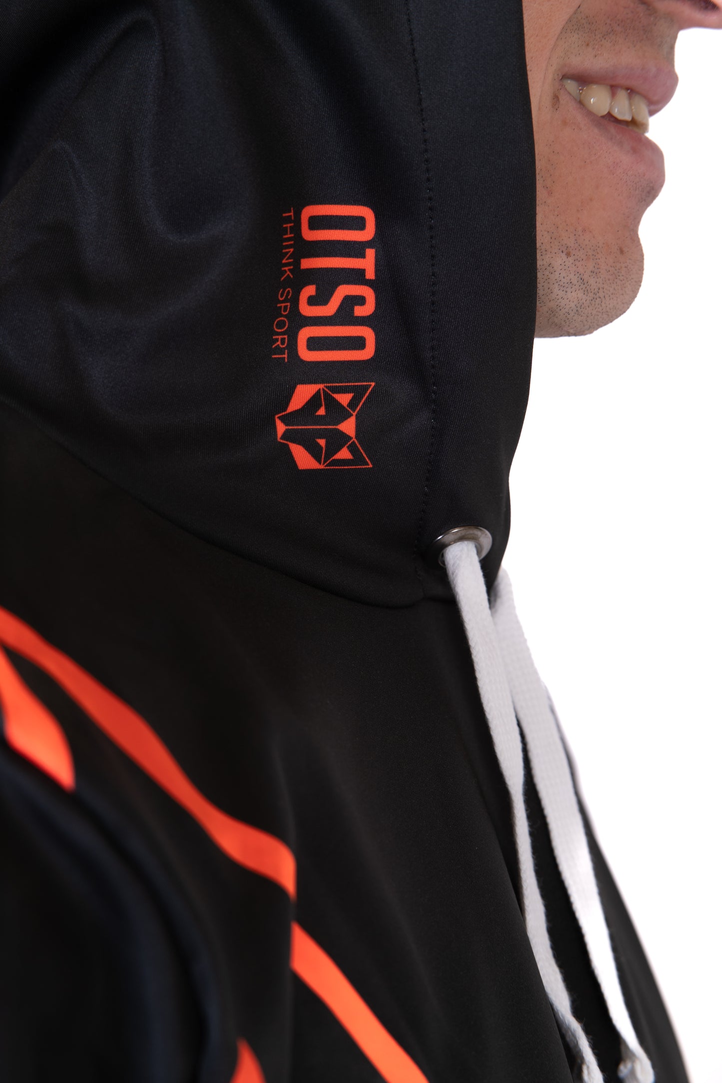 Hoodie - Black & Fluo Orange Otso