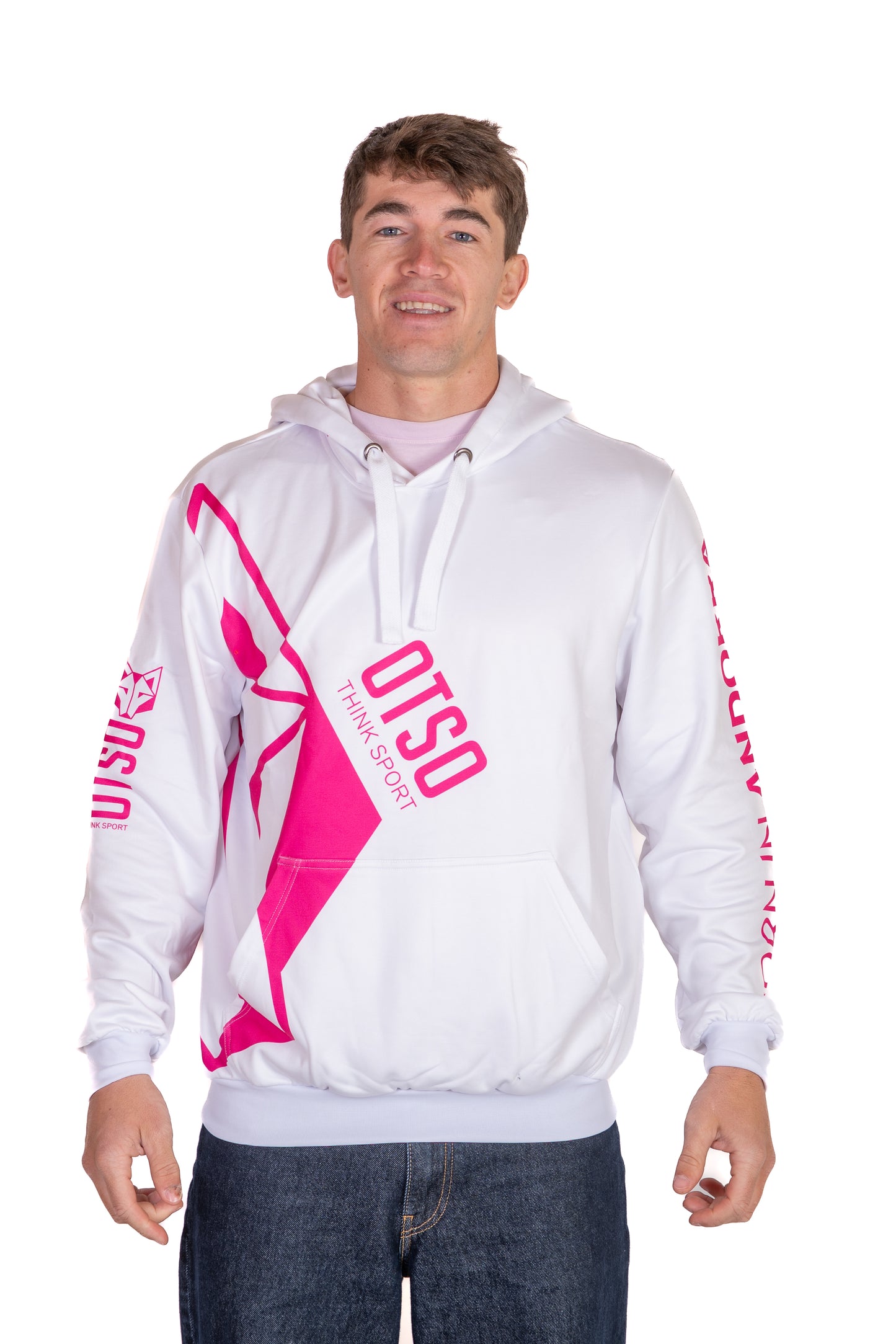 Sudadera - White & Fluo Pink Otso