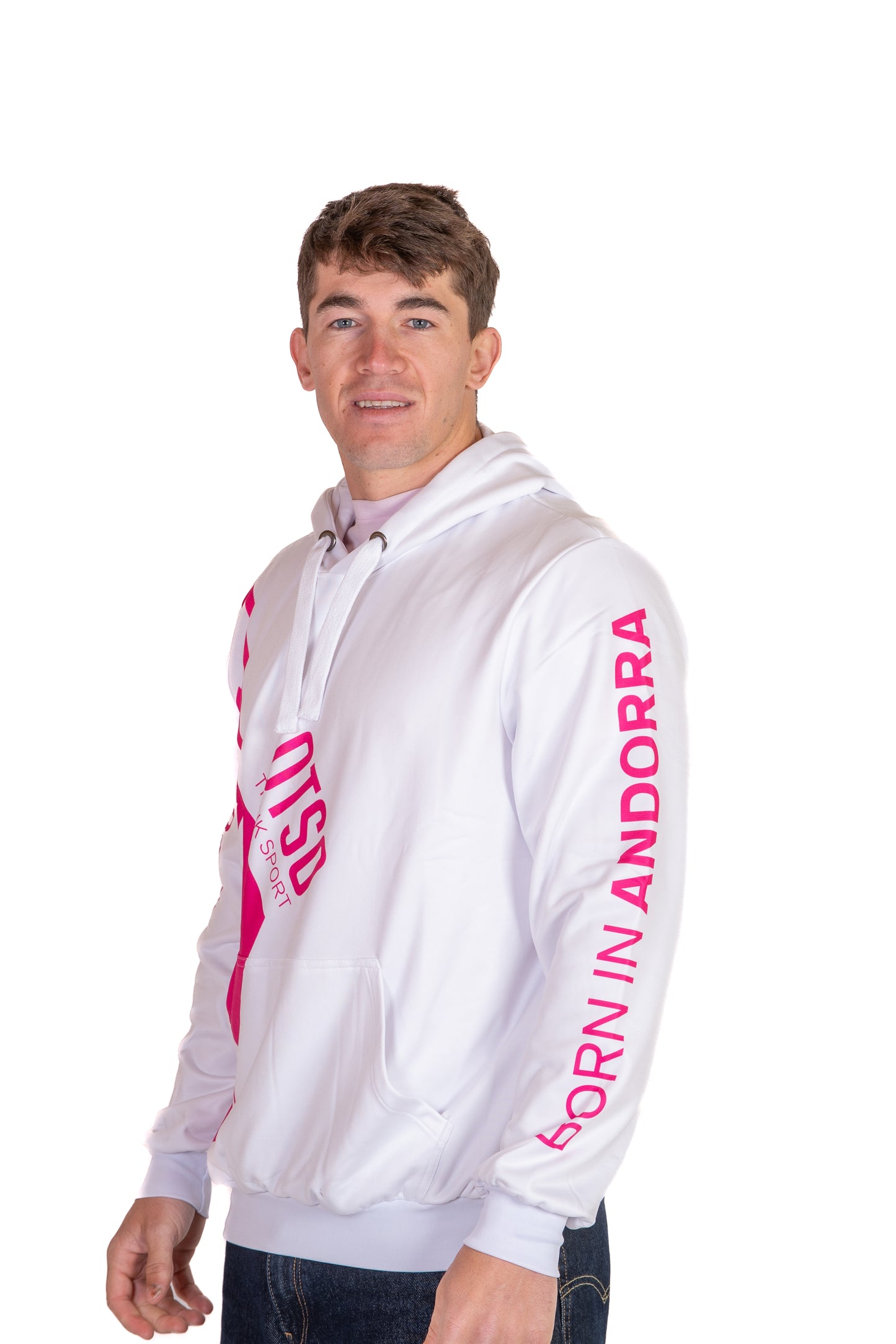 Sudadera - White & Fluo Pink Otso