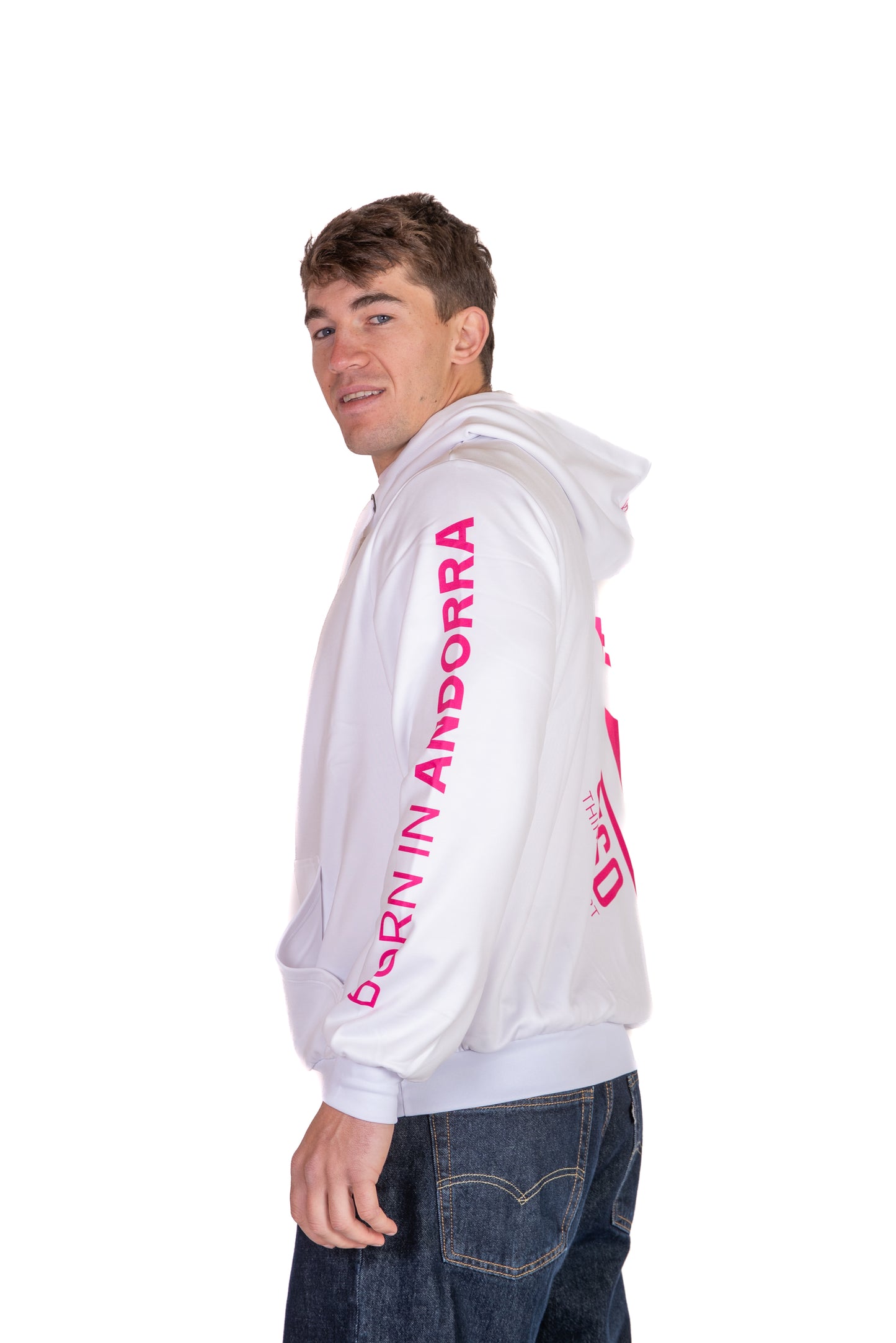 Sudadera - White & Fluo Pink Otso