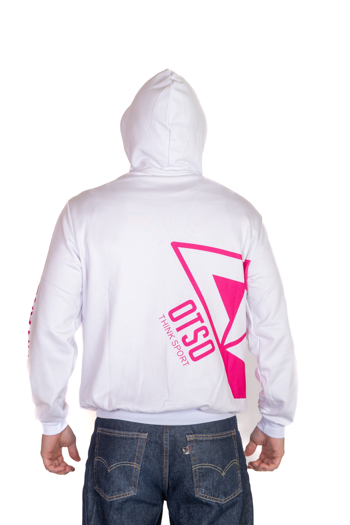 Sudadera - White & Fluo Pink Otso