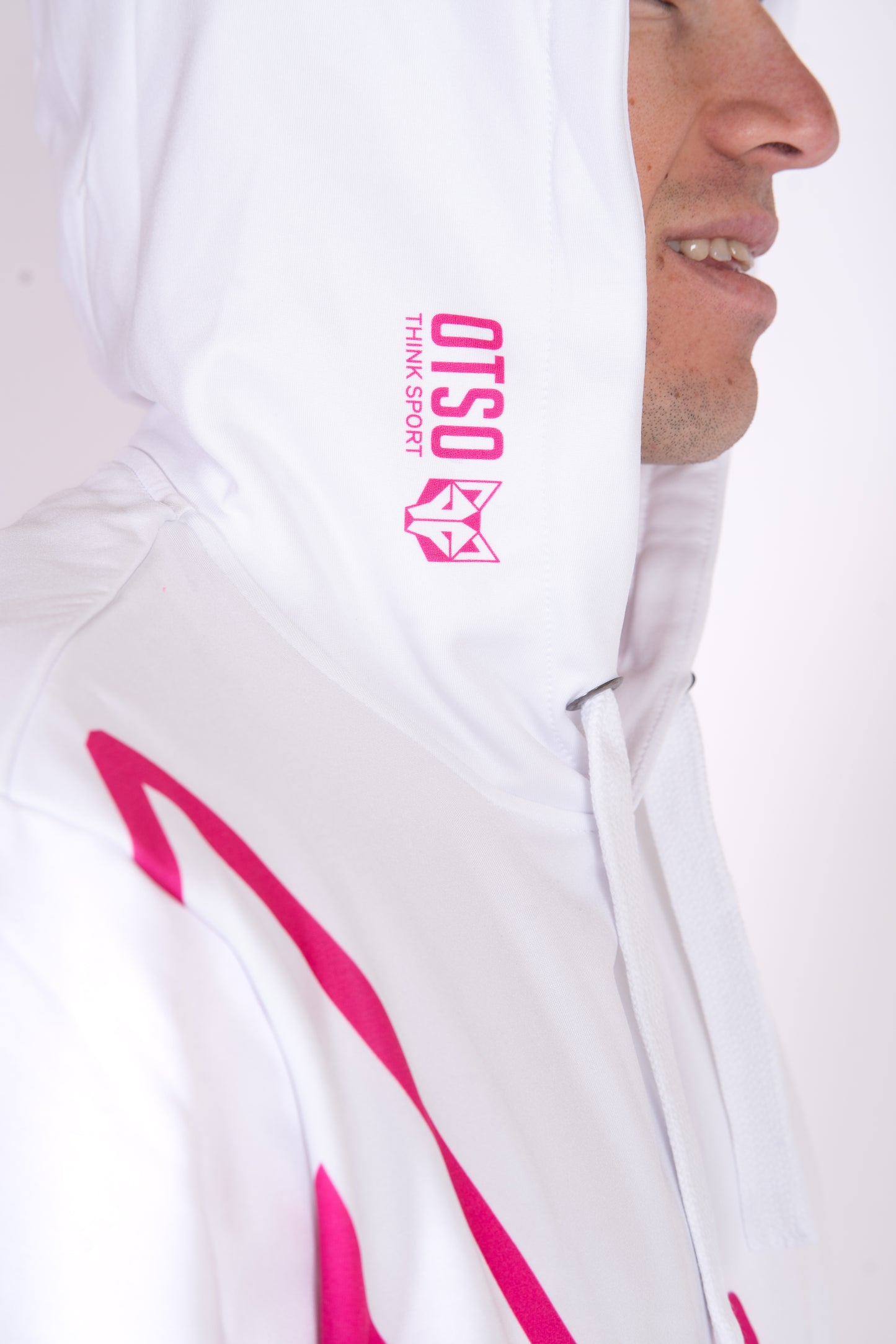 Sudadera - White & Fluo Pink Otso