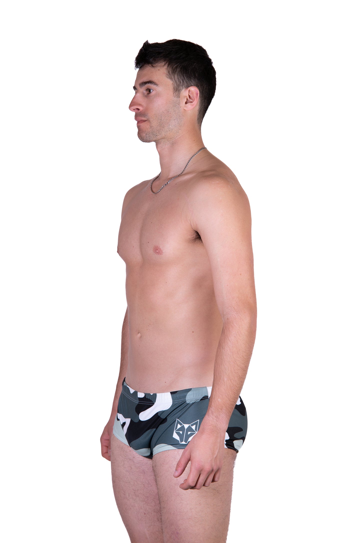 Men's Trunk Swimsuit - Camo Grey