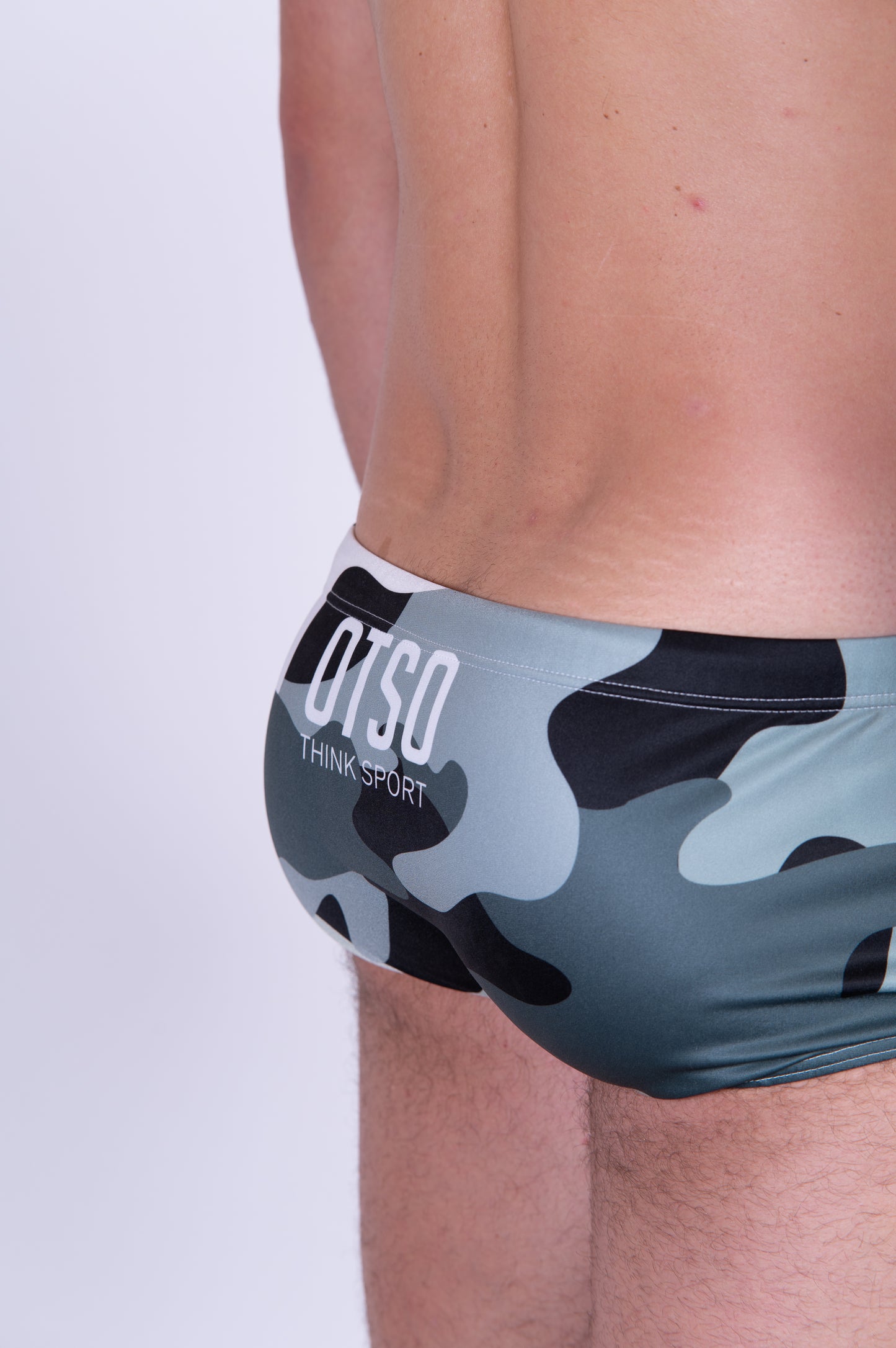 Men's Trunk Swimsuit - Camo Grey