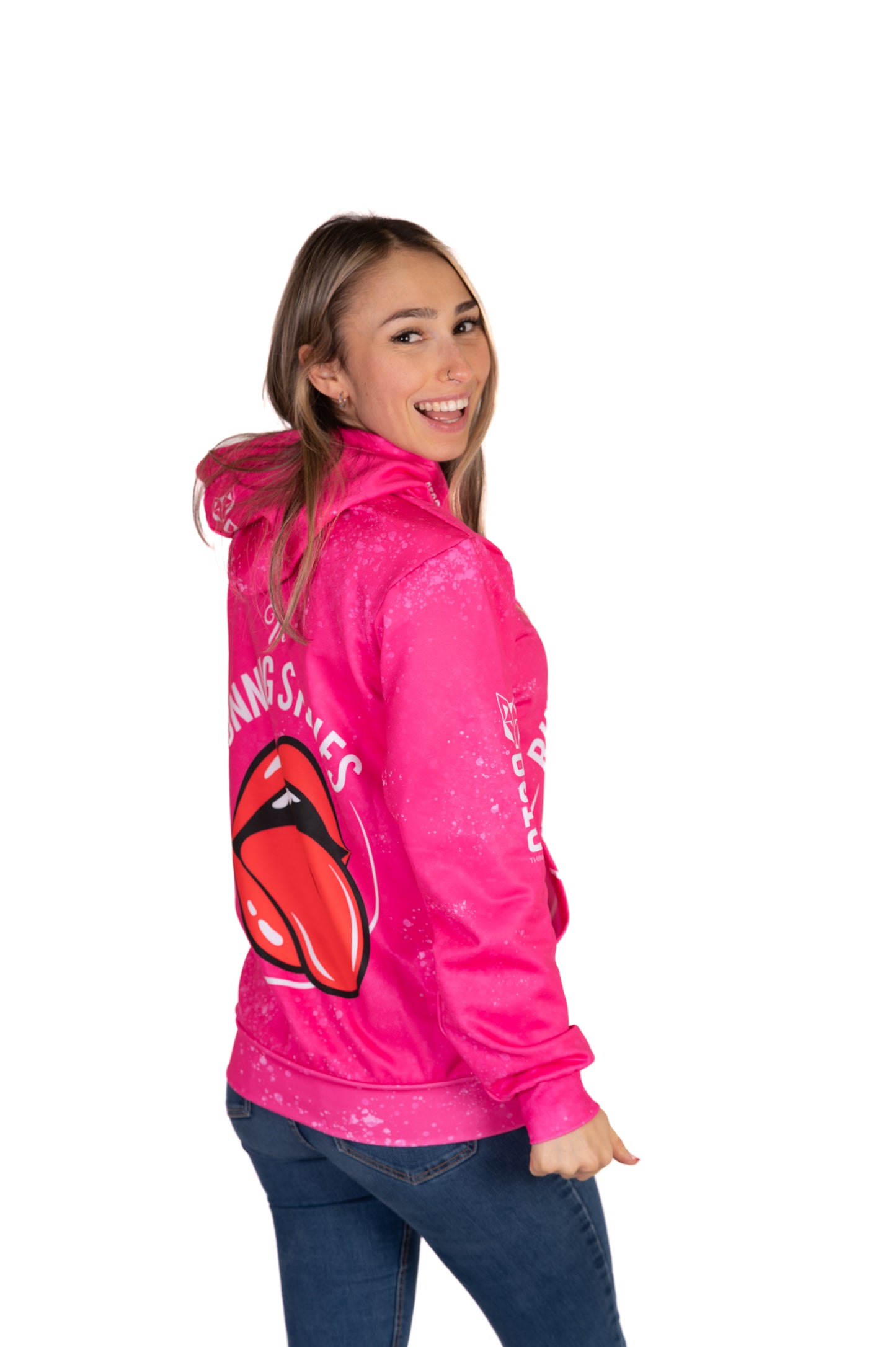 Sweat à capuche - Running Stones Pink
