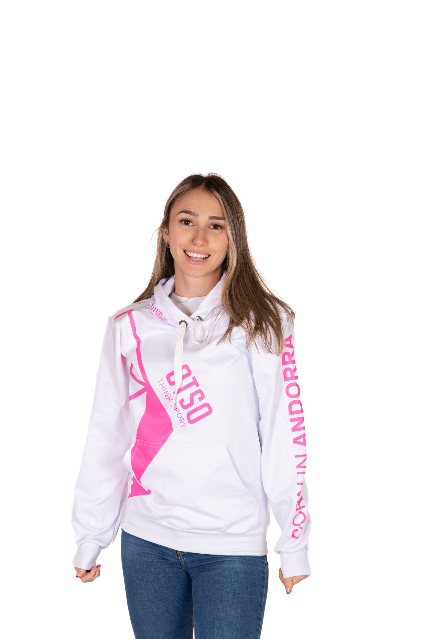Sudadera - White & Fluo Pink Otso