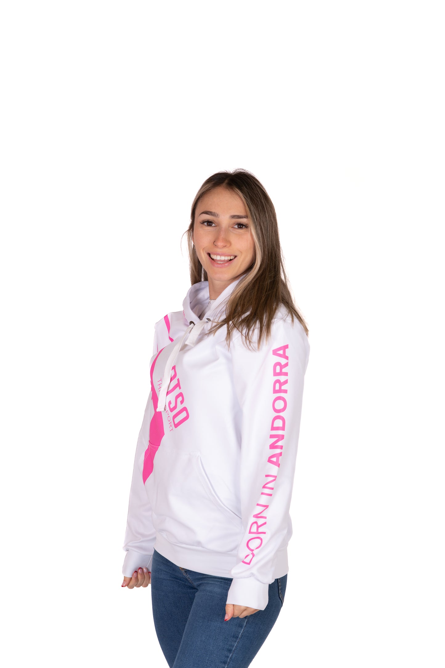Sudadera - White & Fluo Pink Otso