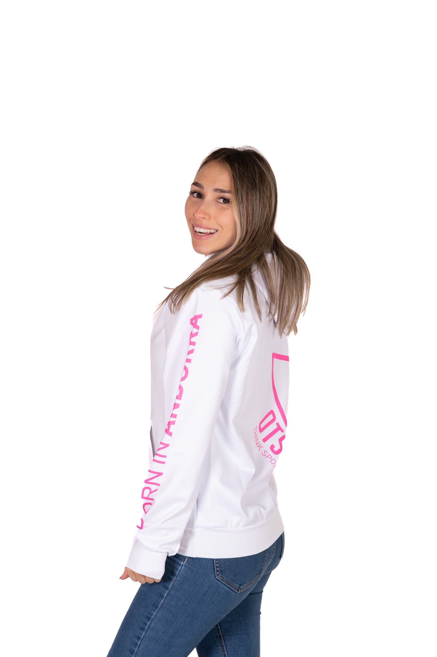 Sudadera - White & Fluo Pink Otso