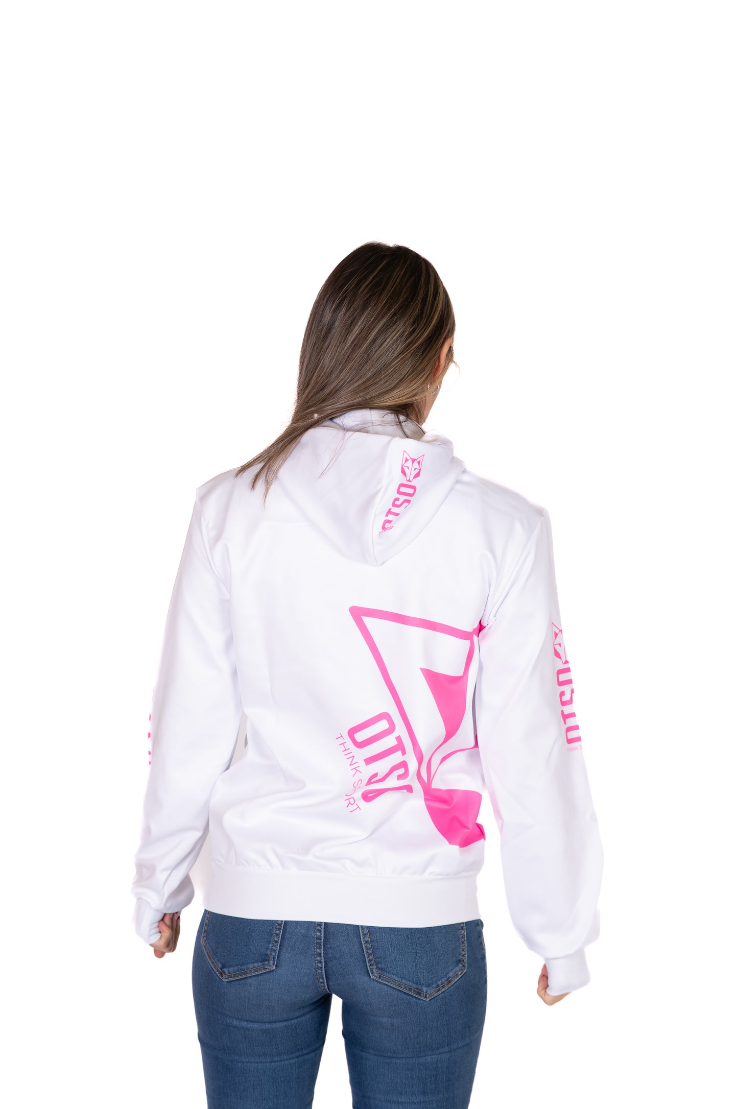 Sudadera - White & Fluo Pink Otso