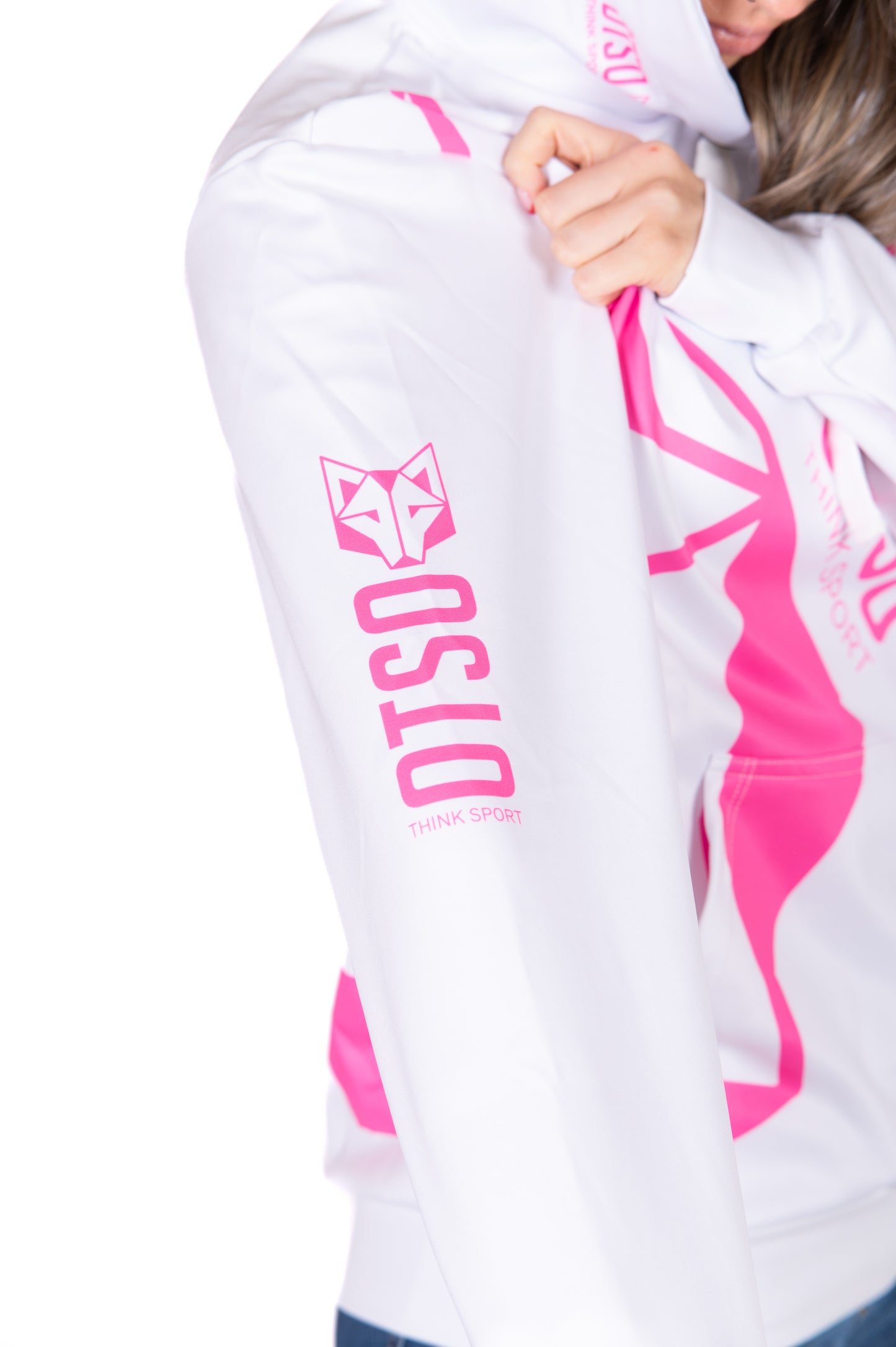 Sudadera - White & Fluo Pink Otso