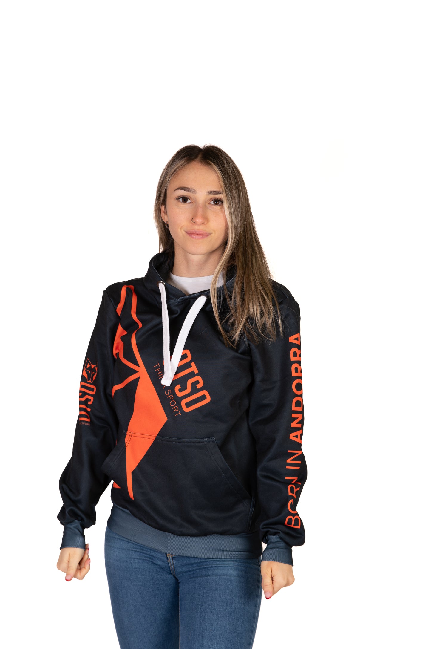 Hoodie - Black & Fluo Orange Otso