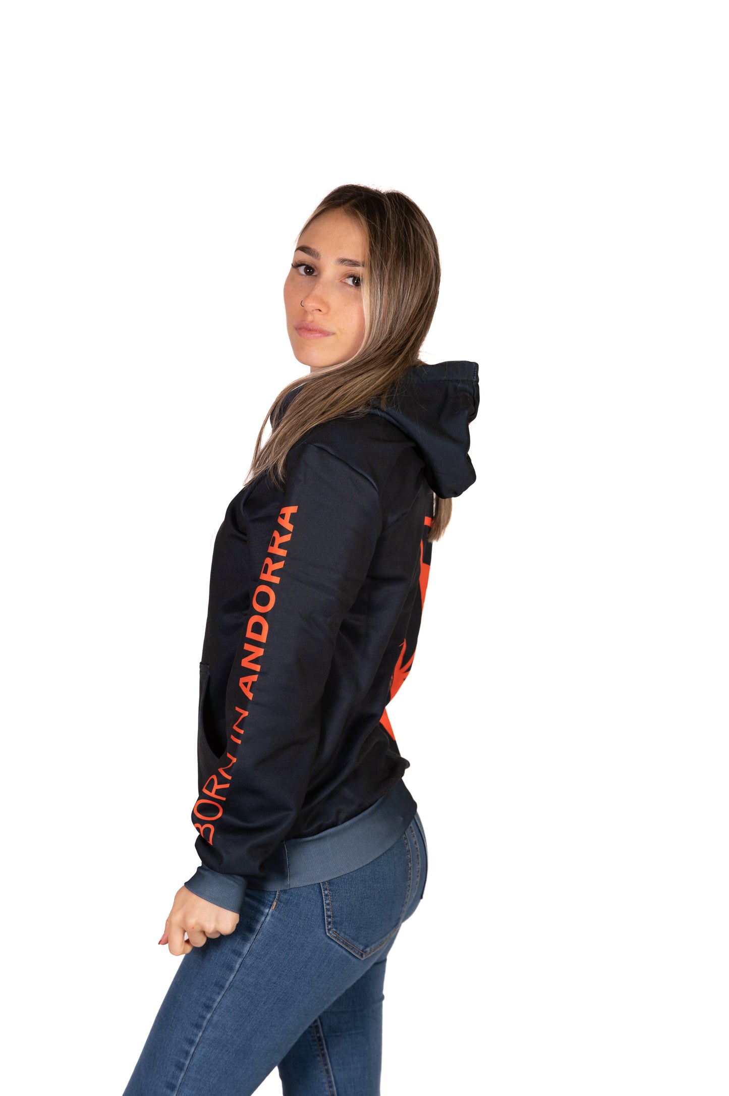Hoodie - Black & Fluo Orange Otso