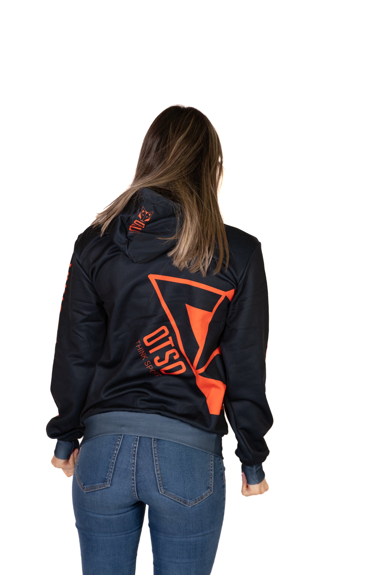 Hoodie - Black & Fluo Orange Otso