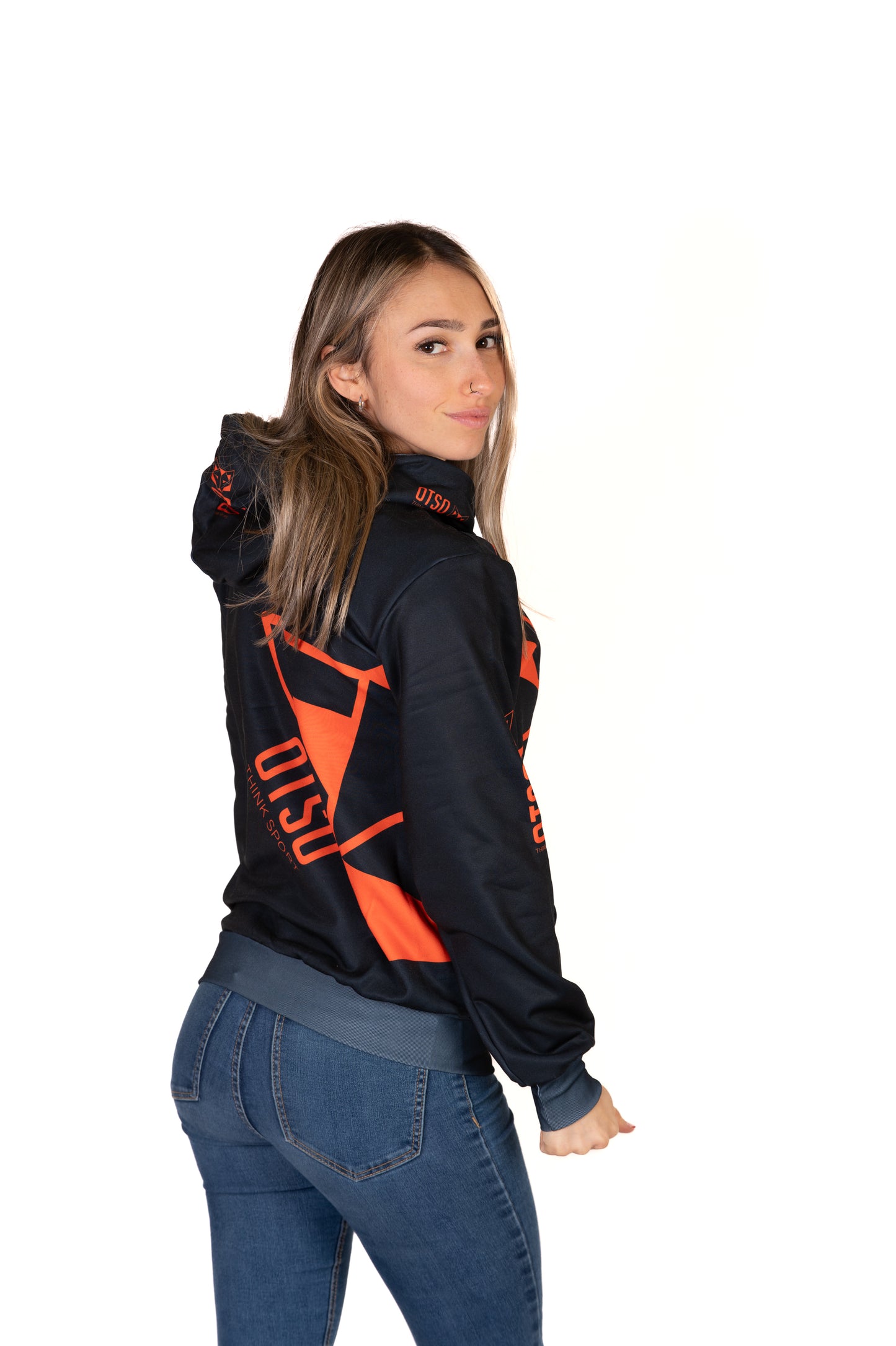 Hoodie - Black & Fluo Orange Otso