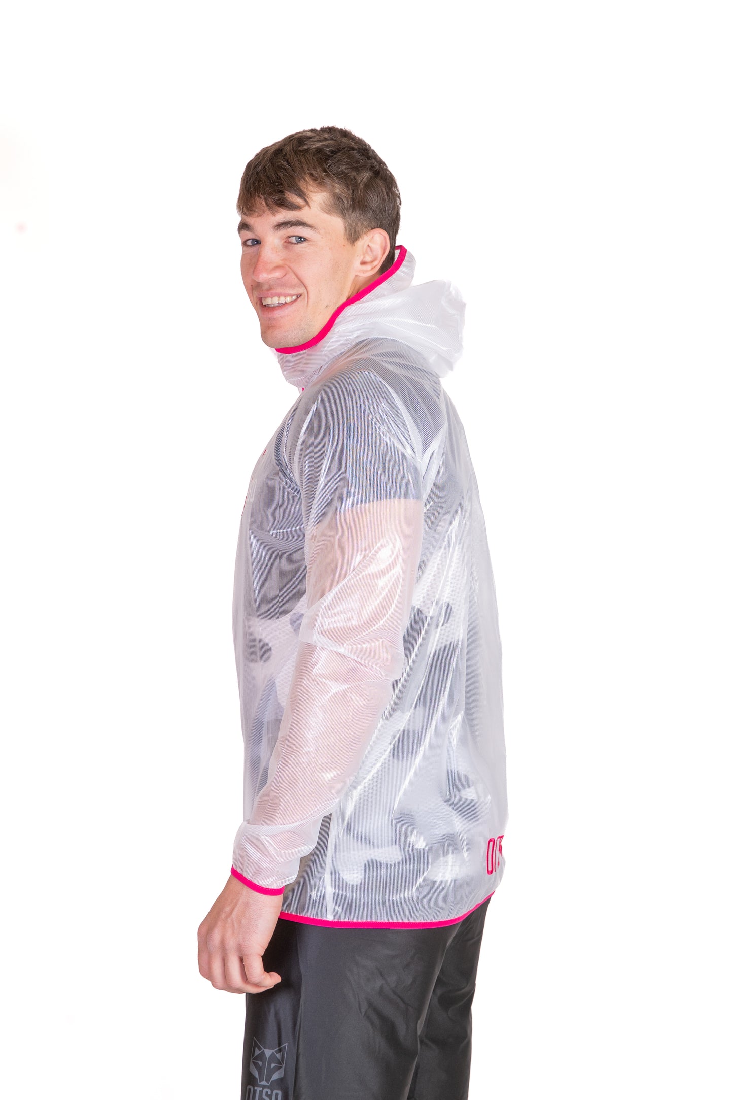 Waterproof jacket - White & Fluo Pink