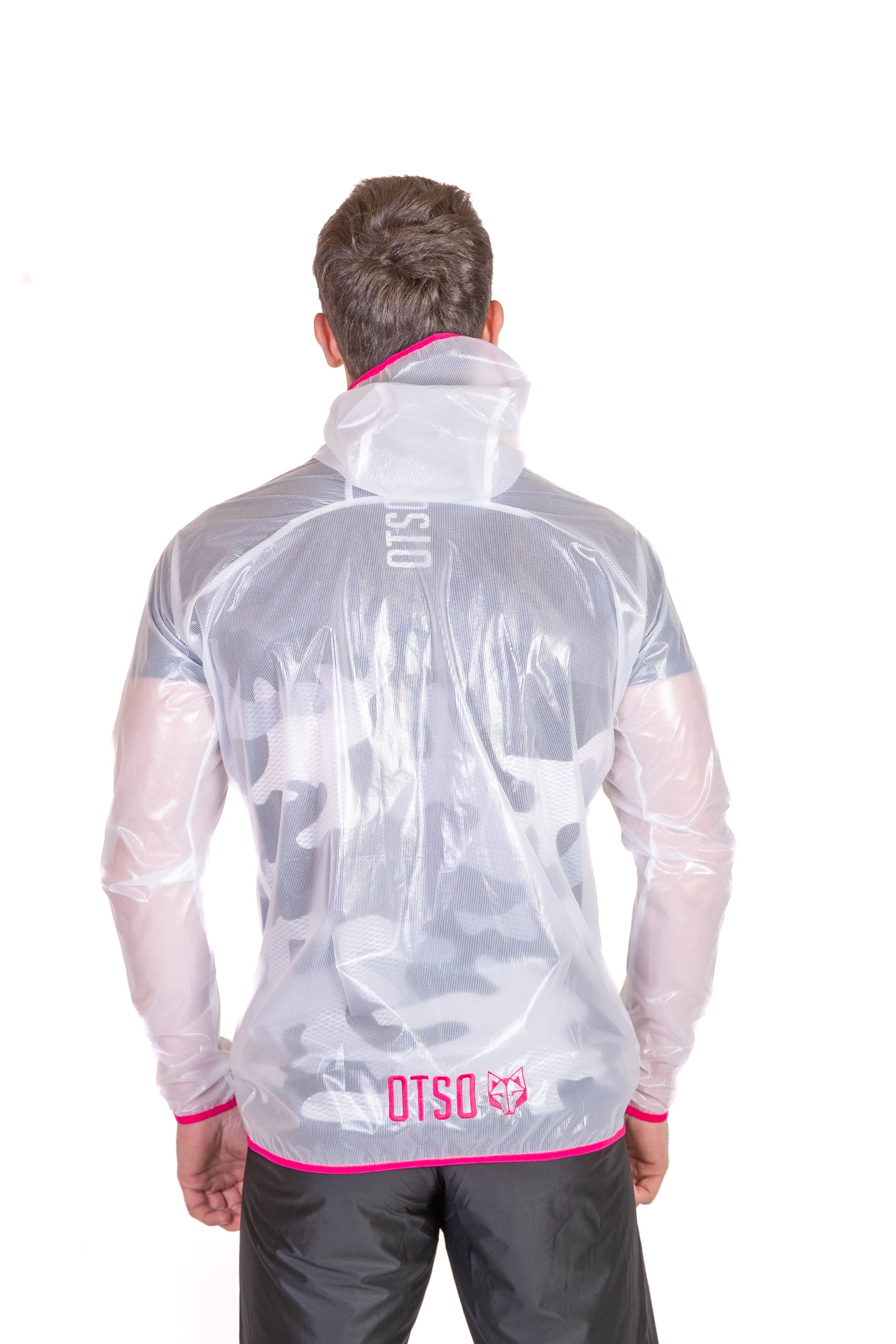 Waterproof jacket - White & Fluo Pink