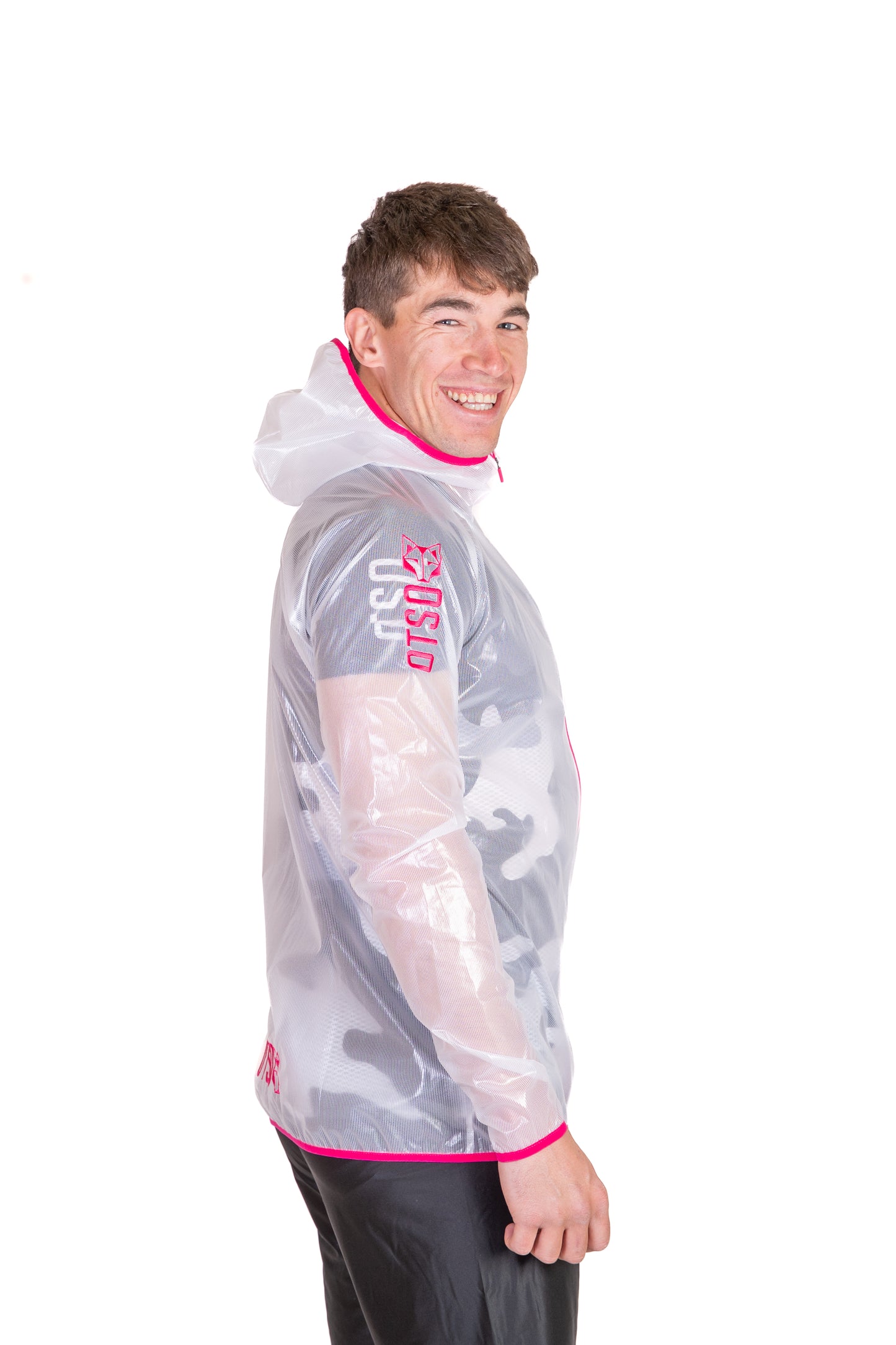 Waterproof jacket - White & Fluo Pink