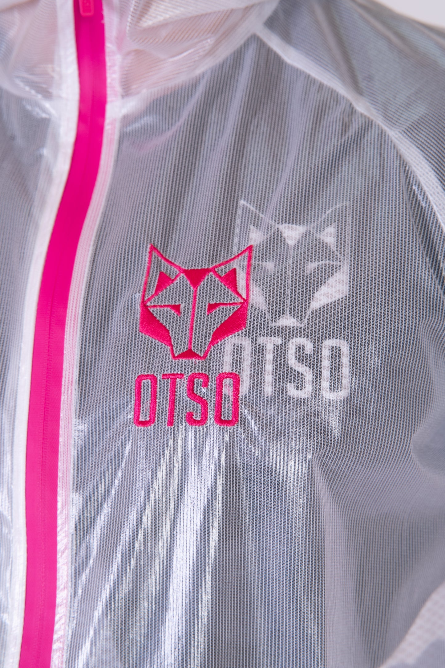 Waterproof jacket - White & Fluo Pink
