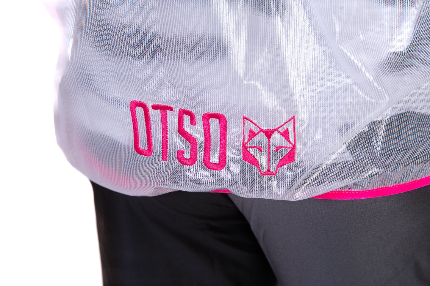 Waterproof jacket - White & Fluo Pink